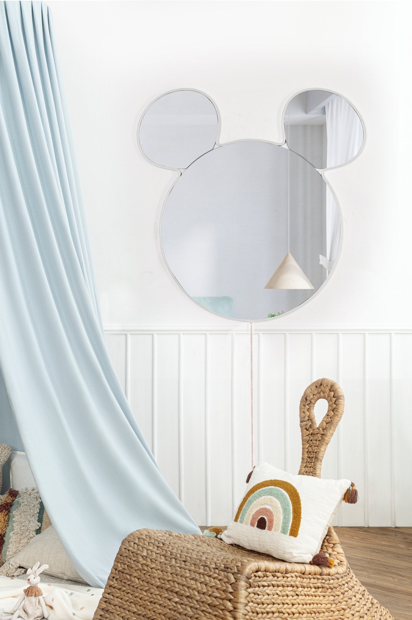 Espelho com Iluminação Led-Mickey Silver-Branco