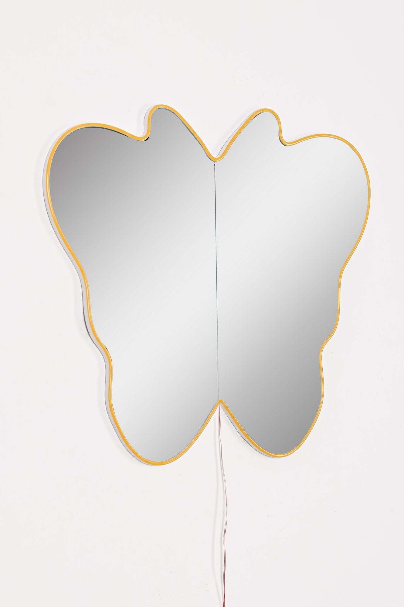 Espelho com Iluminação Led-Butterfly Silver-Amarelo
