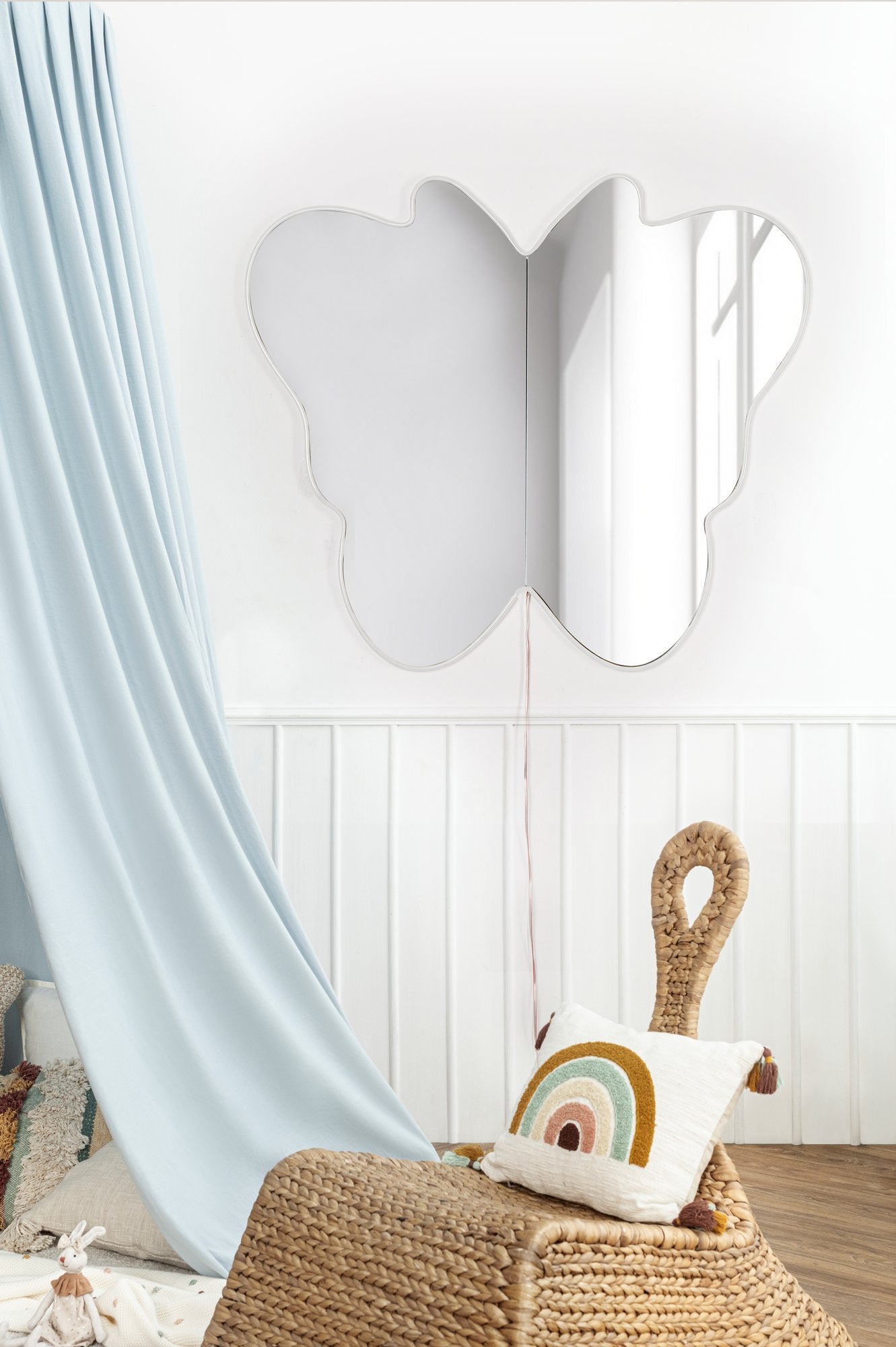 Espelho com Iluminação Led-Butterfly Silver-Branco