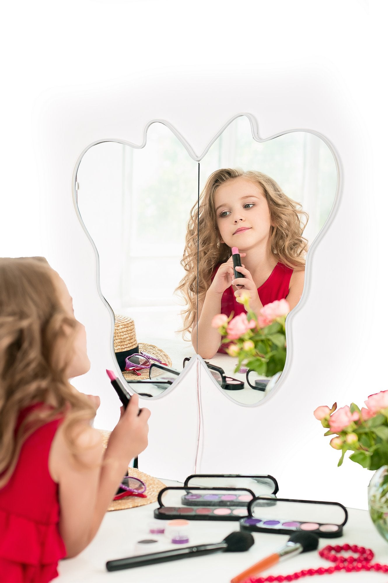 Espelho com Iluminação Led-Butterfly Silver-Branco