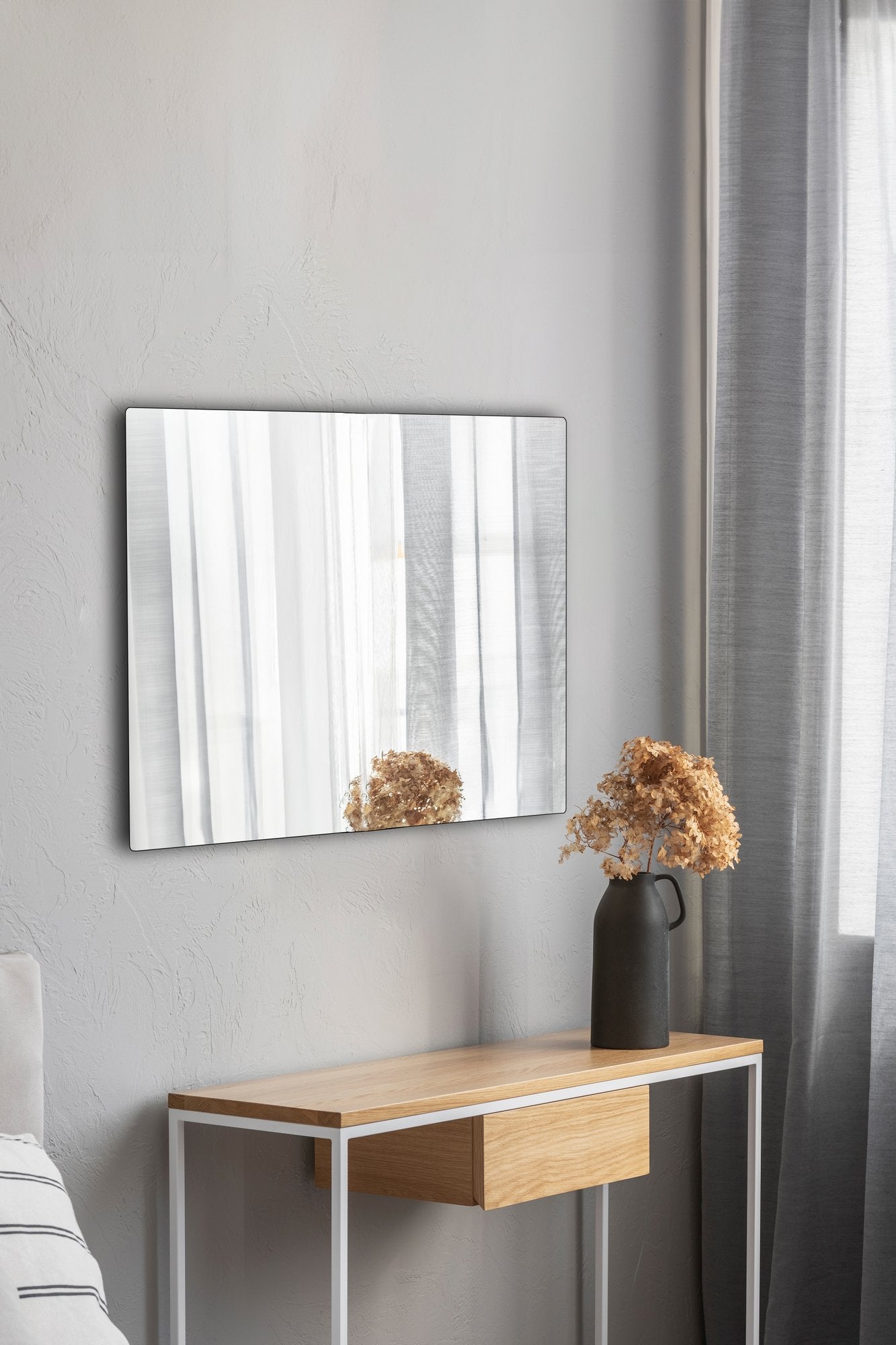 Espelho inquebrável e à prova de estilhaçamento, 40 x 60 cm, acrílico prateado com fundo de MDF | 5 mm de espessura | Inclui fita adesiva dupla face | Ideal para decoração de casa