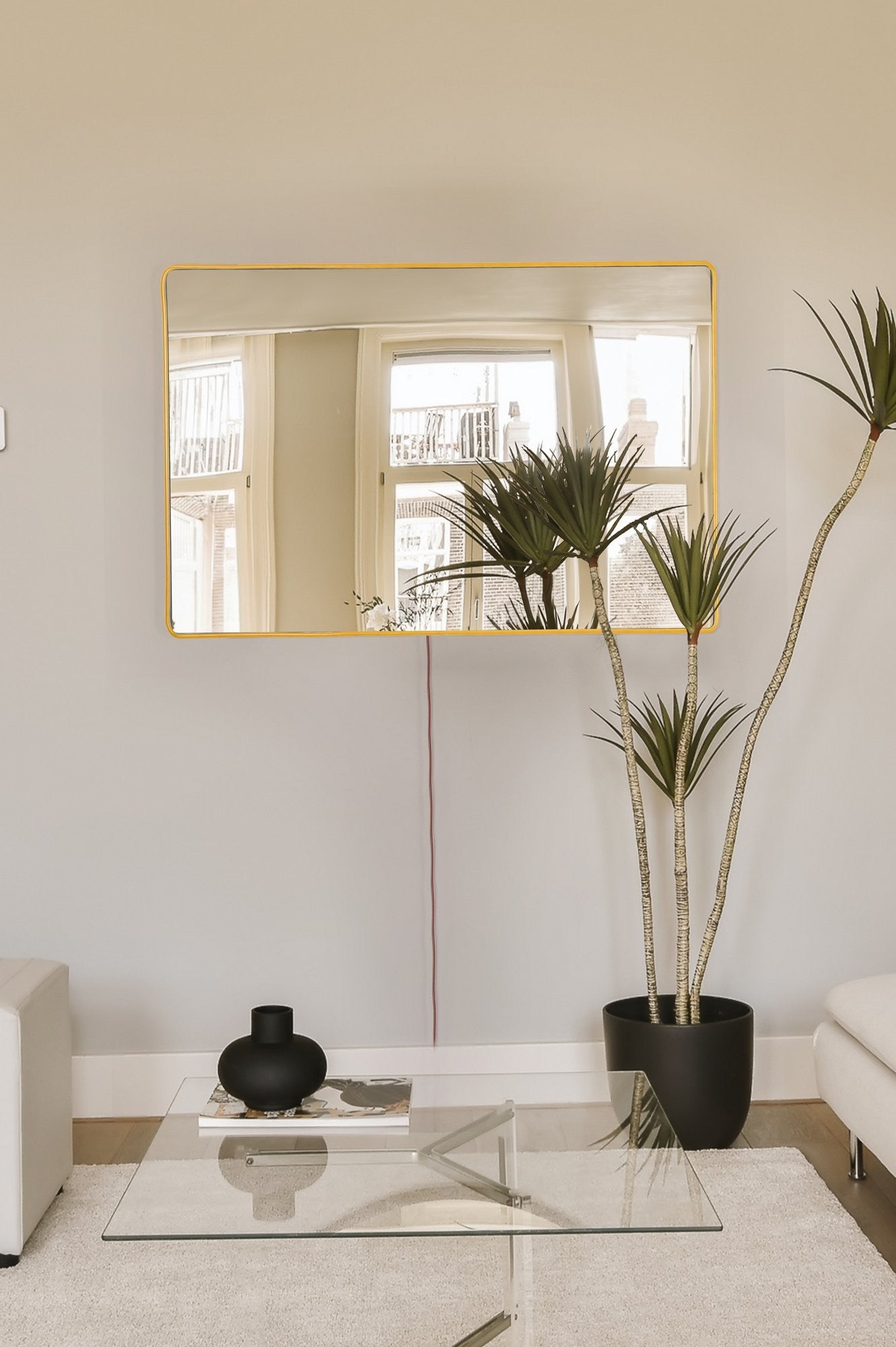 Espelho com Iluminação Led-Rectangular-Amarelo