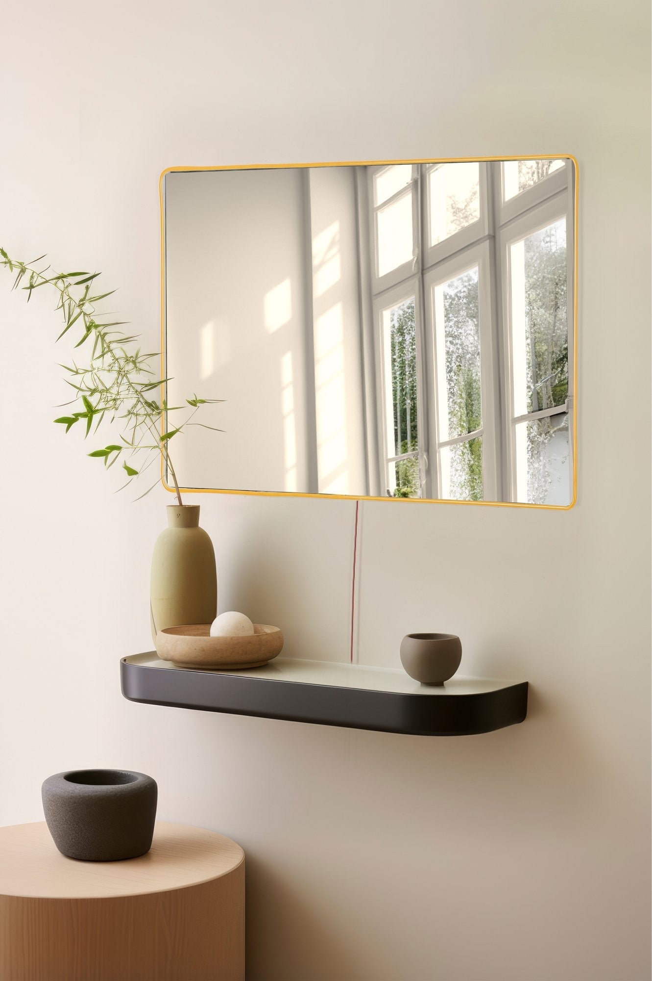 Espelho com Iluminação Led-Rectangular-Amarelo