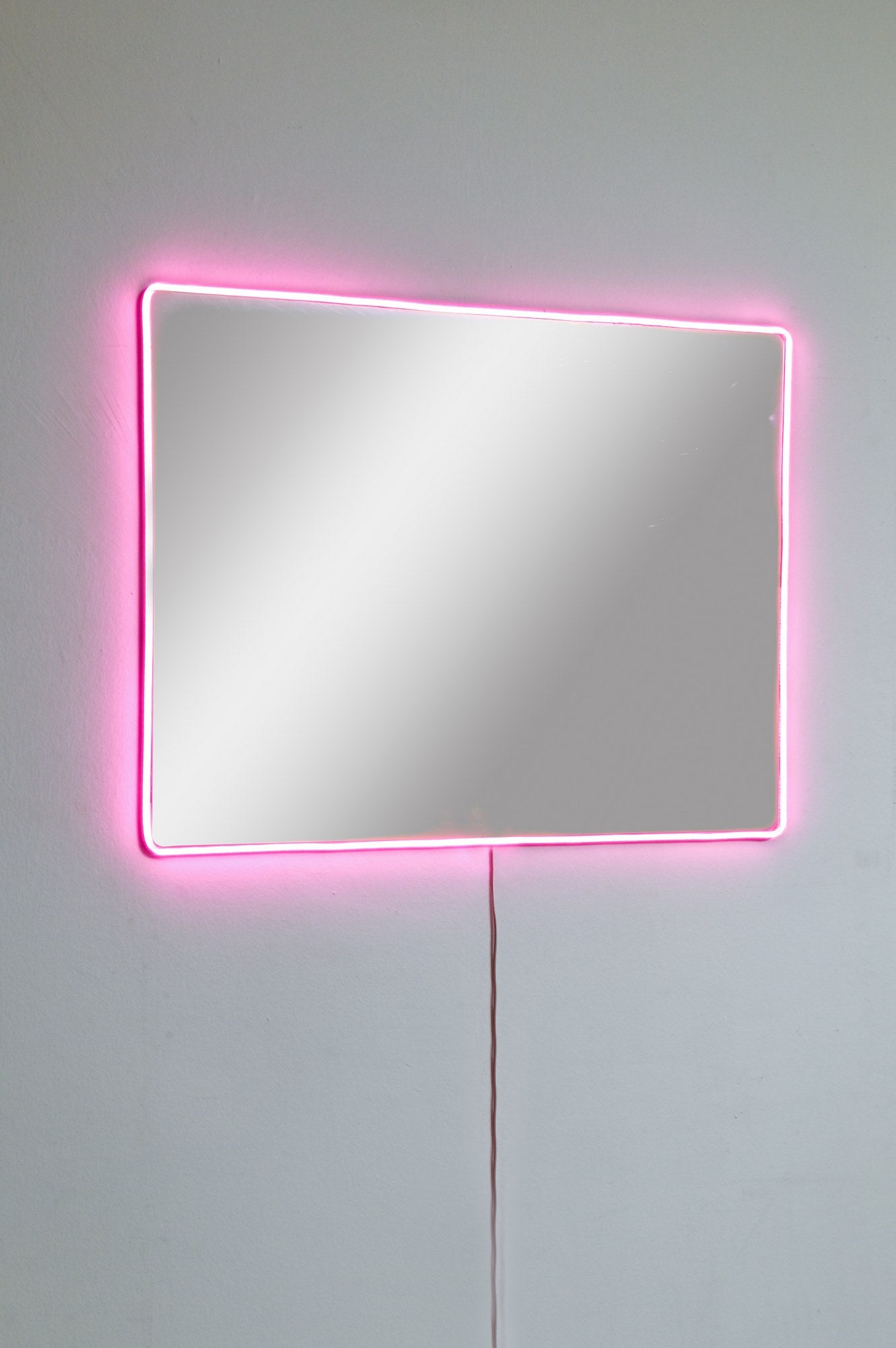 Espelho com Iluminação Led-Rectangular-Rosa