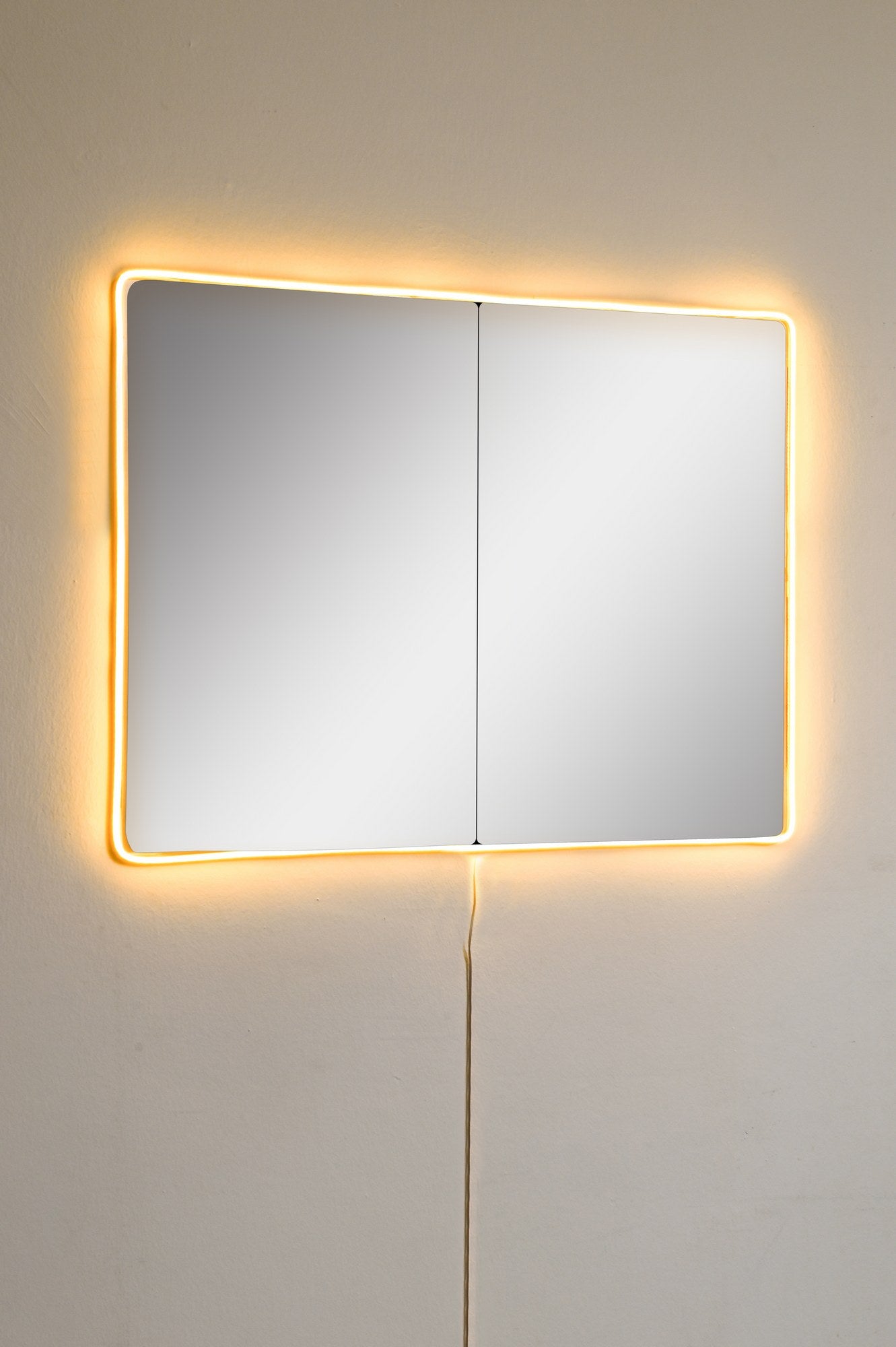 Espelho com Iluminação Led-Rectangular-Amarelo