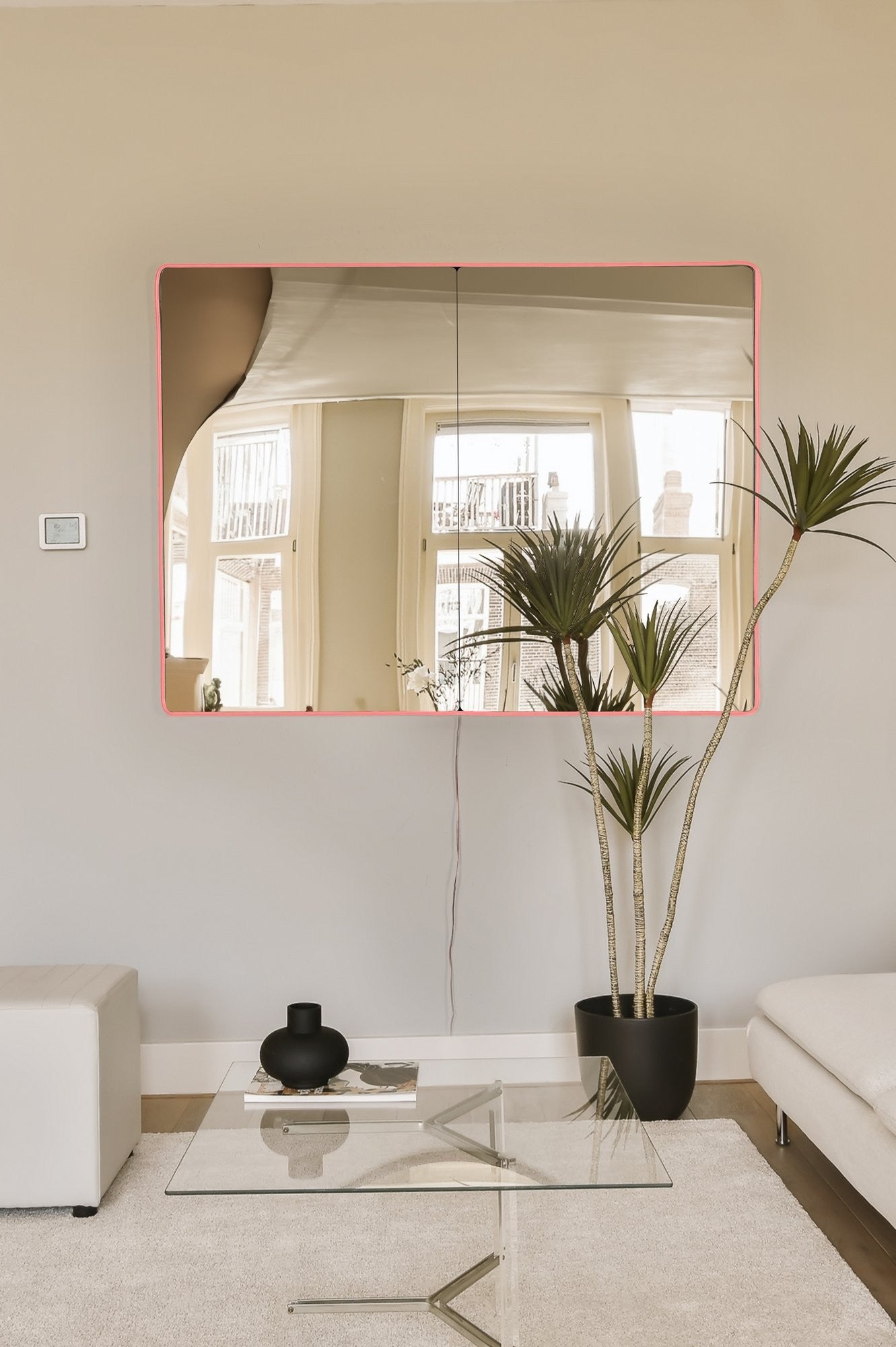 Espelho com Iluminação Led-Rectangular-Rosa
