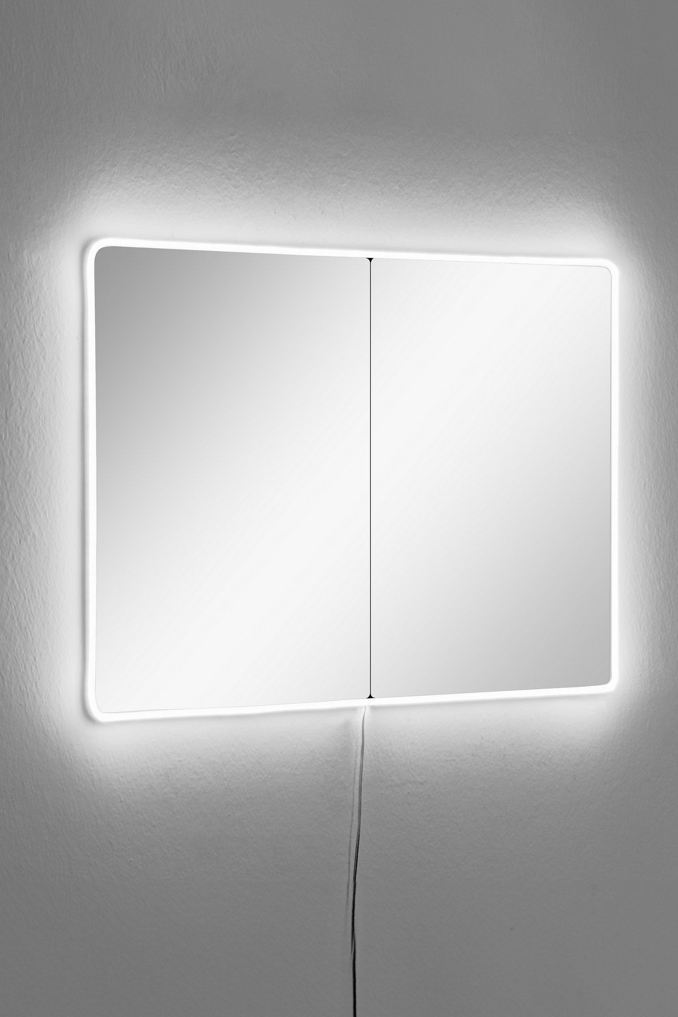 Espelho com Iluminação Led-Rectangular-Branco
