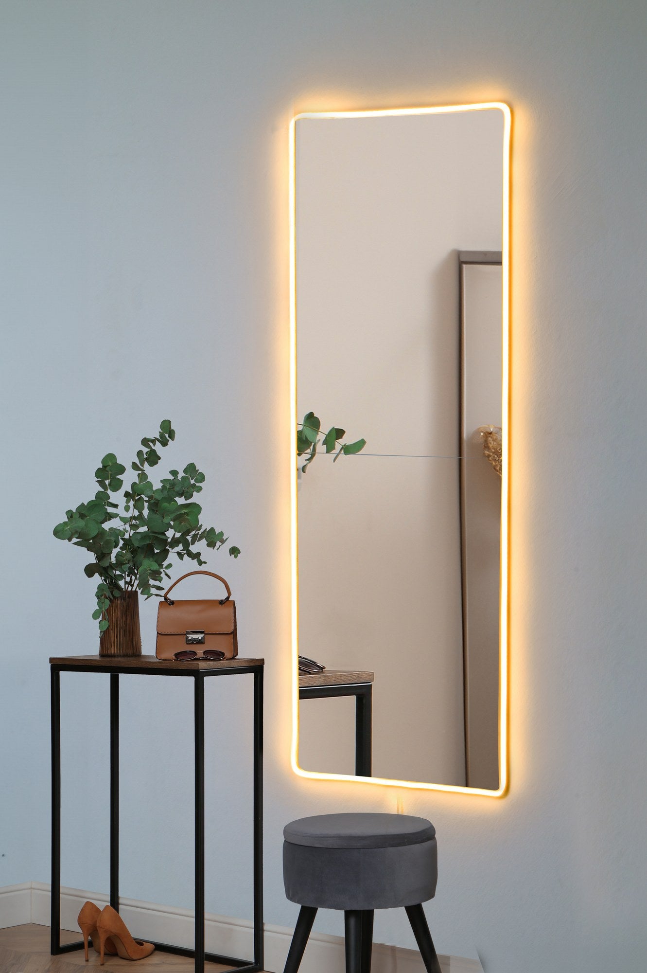 Espelho com Iluminação Led-Rectangular-Amarelo