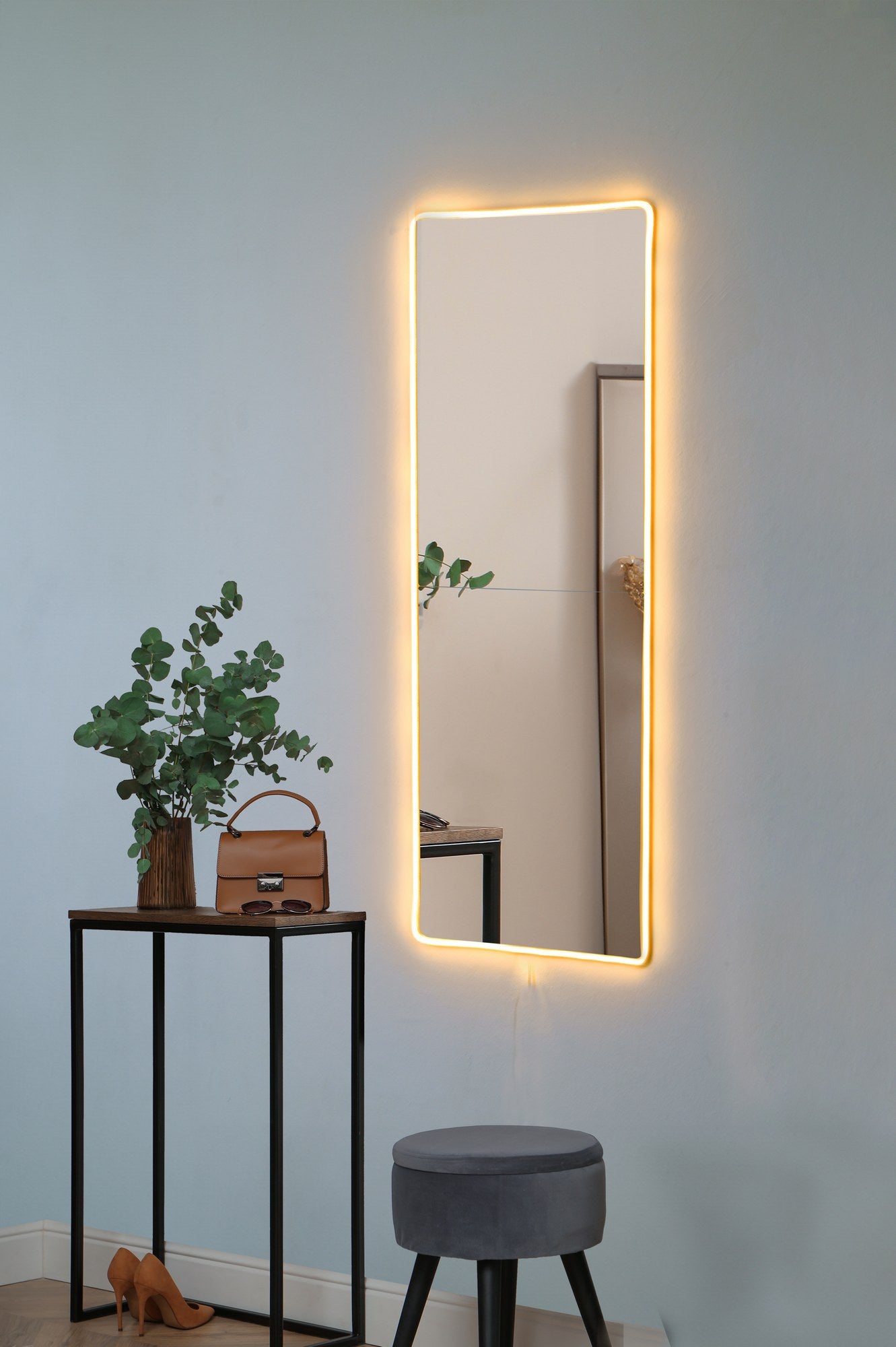 Espelho com Iluminação Led-Rectangular-Amarelo