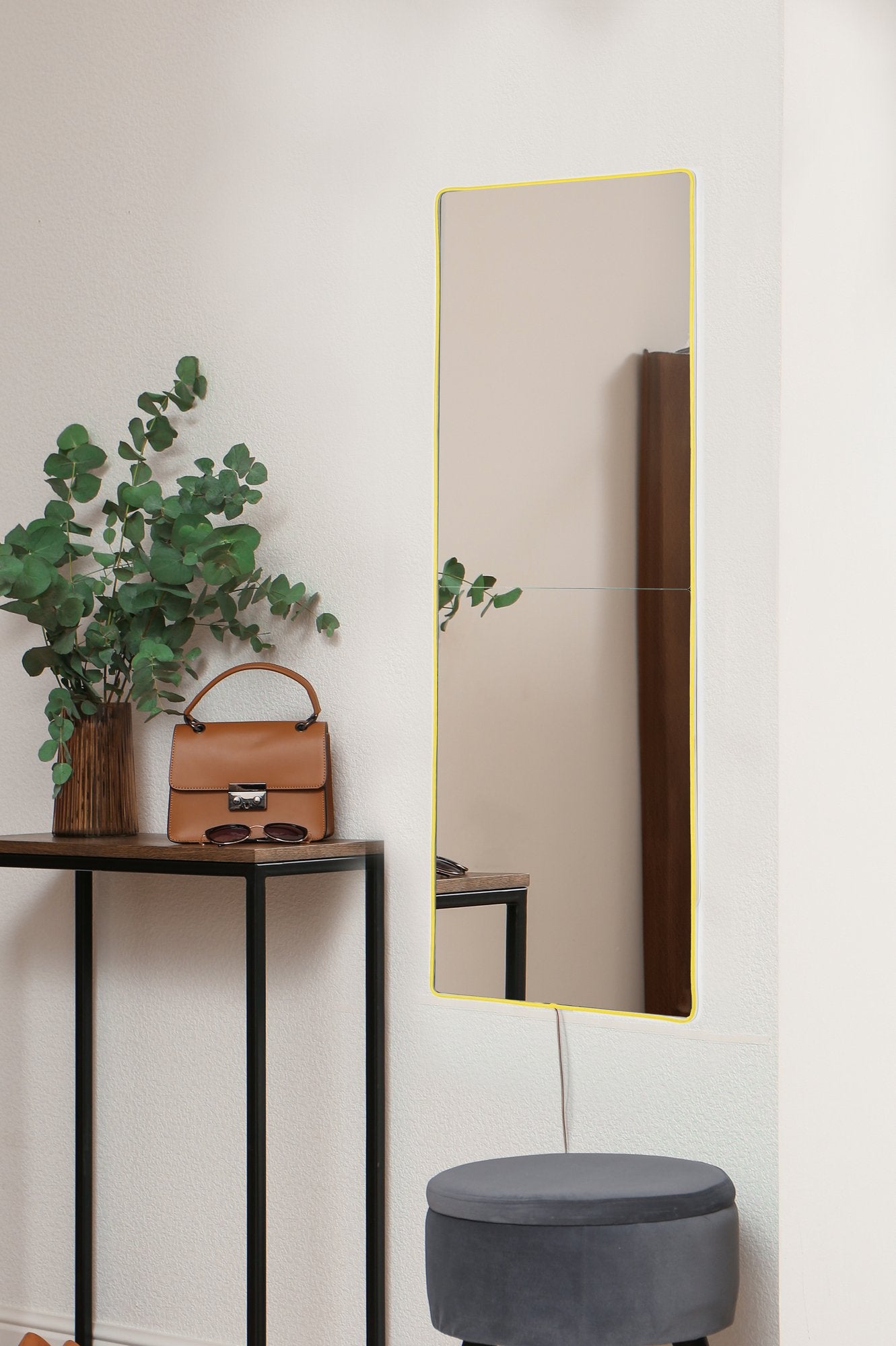 Espelho com Iluminação Led-Rectangular-Amarelo
