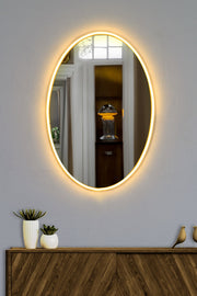 Espelho com Iluminação Led-Elliptical-Amarelo