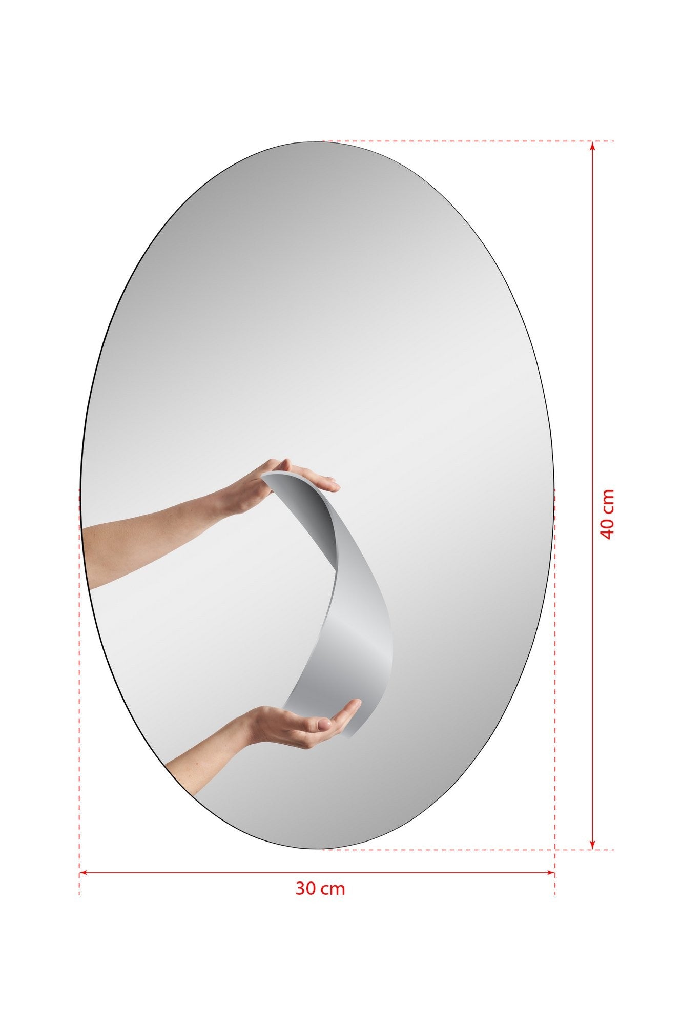 Espelho com Iluminação Led-Elliptical-Branco