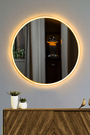 Espelho com Iluminação Led-Round-Amarelo