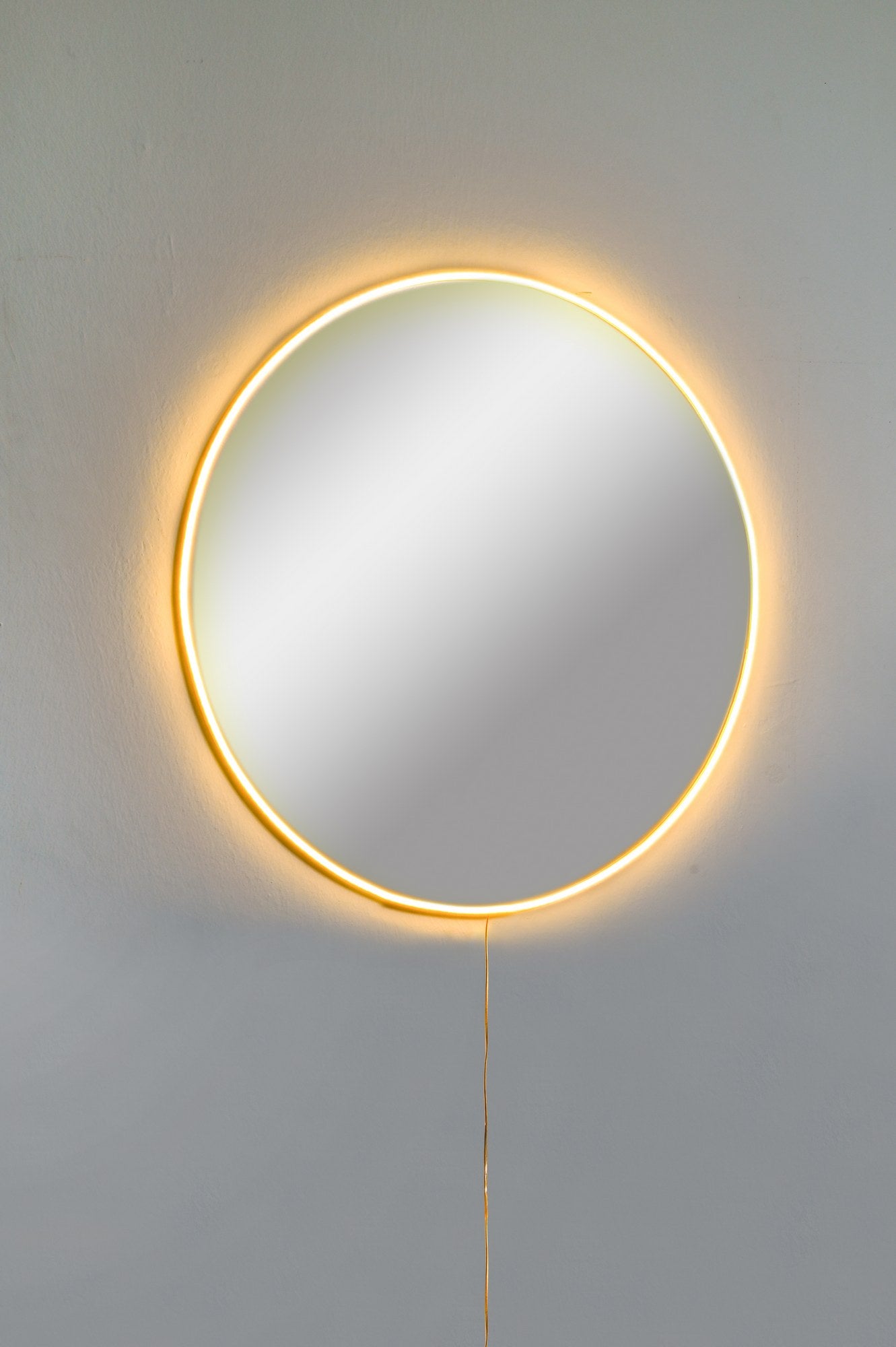 Espelho com Iluminação Led-Round-Amarelo