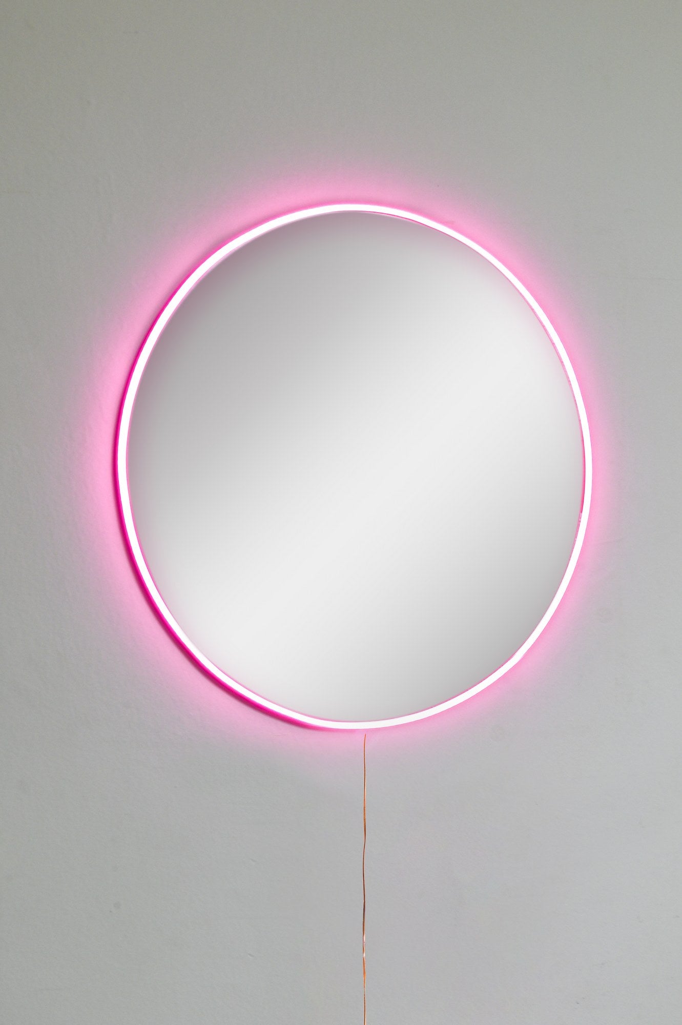 Espelho com Iluminação Led-Round-Rosa