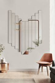 Conjunto de espelhos inquebráveis e à prova de quebra (10 peças), prateados, 50 x 40 cm | Acrílico de 5 mm com suporte de MDF | Fácil instalação com fita dupla face, elegantes e duráveis