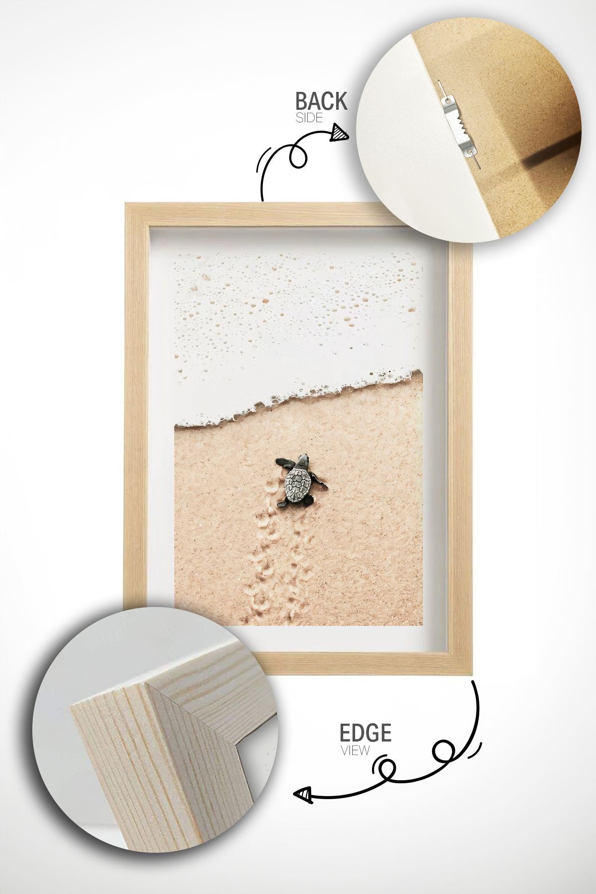 Quadro Decorativo Multicolor em Madeira Maciça - Arte Digital Emoldurada 33x48cm