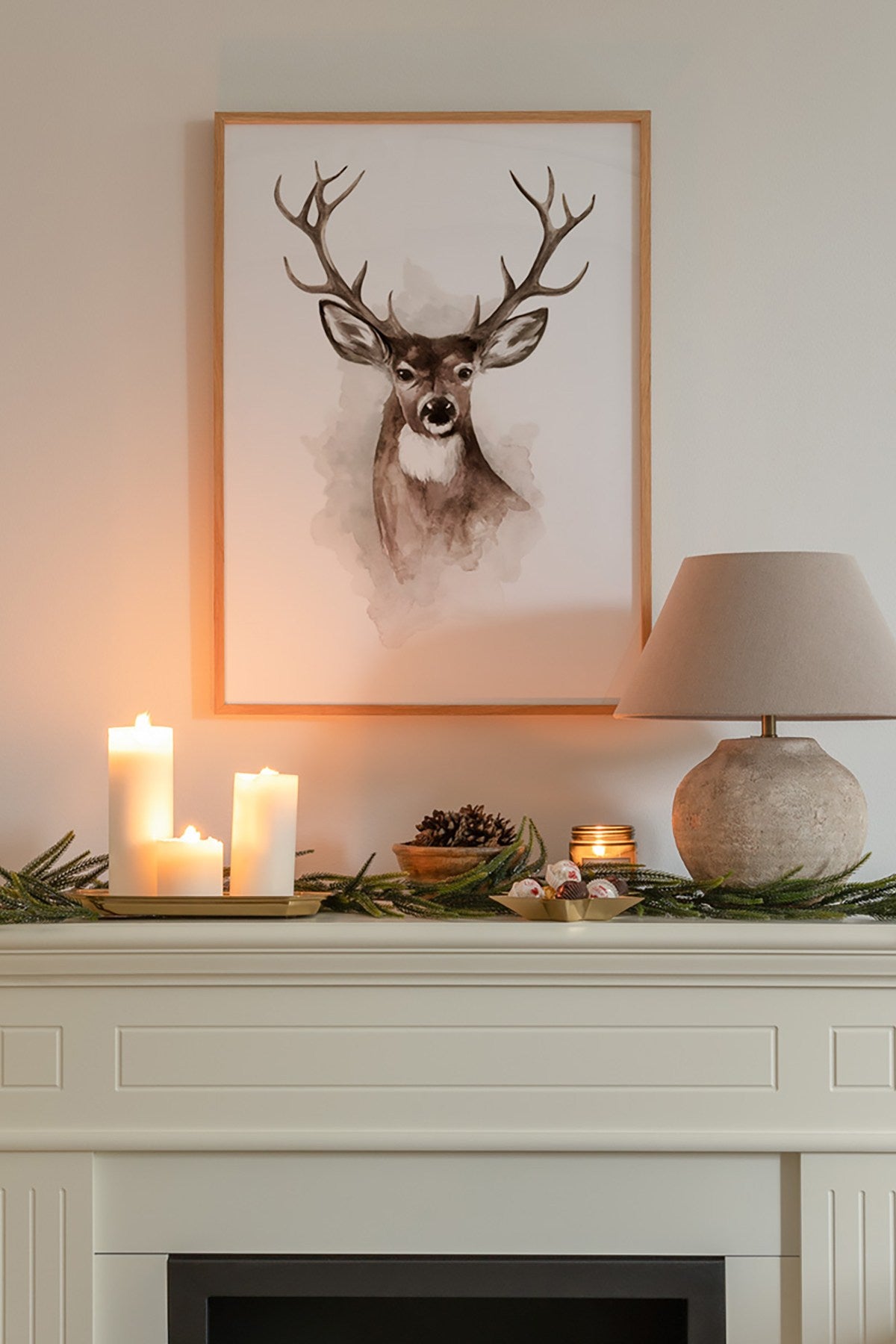 Quadro Decorativo Multicolor em Madeira Maciça - Arte Digital Emoldurada 33x48cm