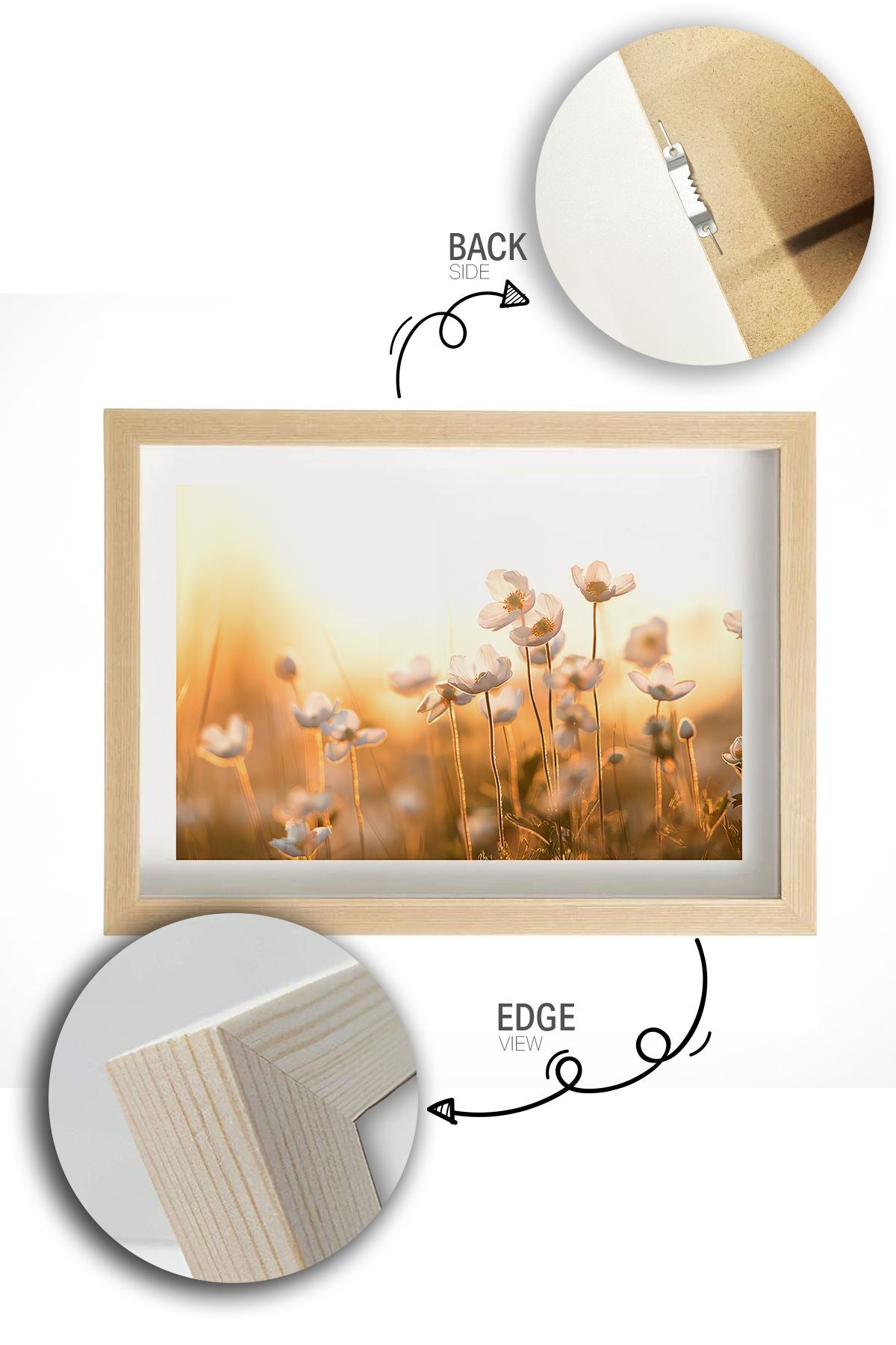 Quadro Decorativo Multicolor em Madeira Maciça - Impressão Digital 33x48cm com Moldura de 2cm