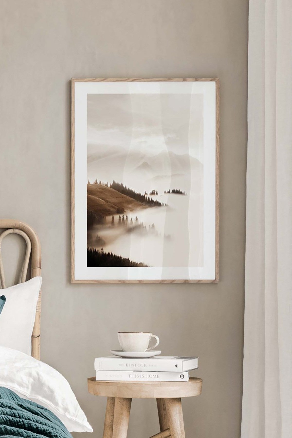 Quadro Decorativo Multicolor em Madeira Maciça - Arte Digital Emoldurada 33x48cm