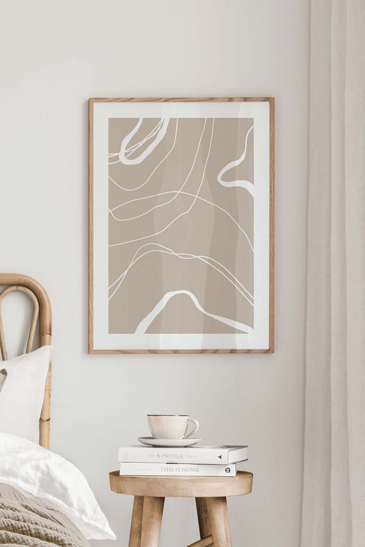 Quadro Decorativo Multicolor em Madeira Maciça - Arte Digital Emoldurada 33x48cm