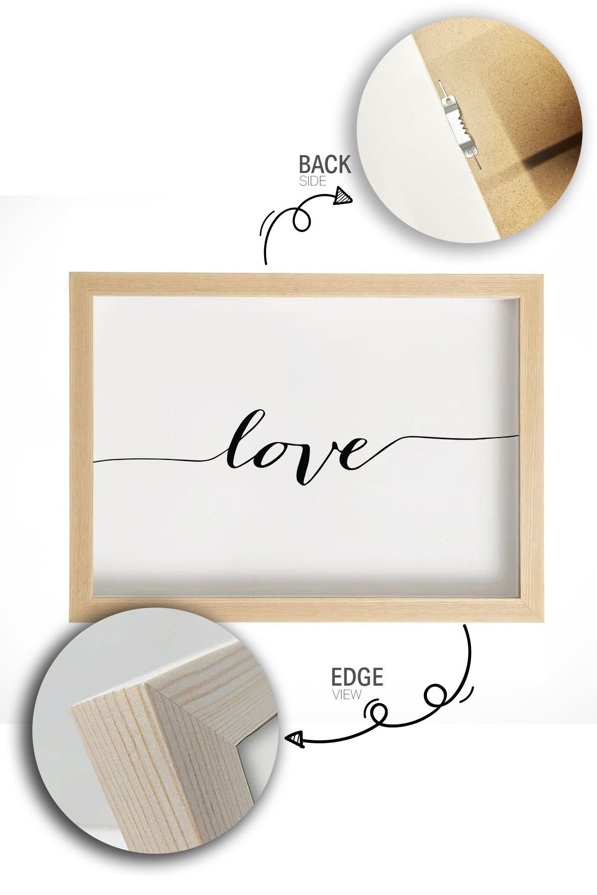 Quadro Decorativo Multicolor em Madeira Maciça - Arte Digital Emoldurada 33x48cm