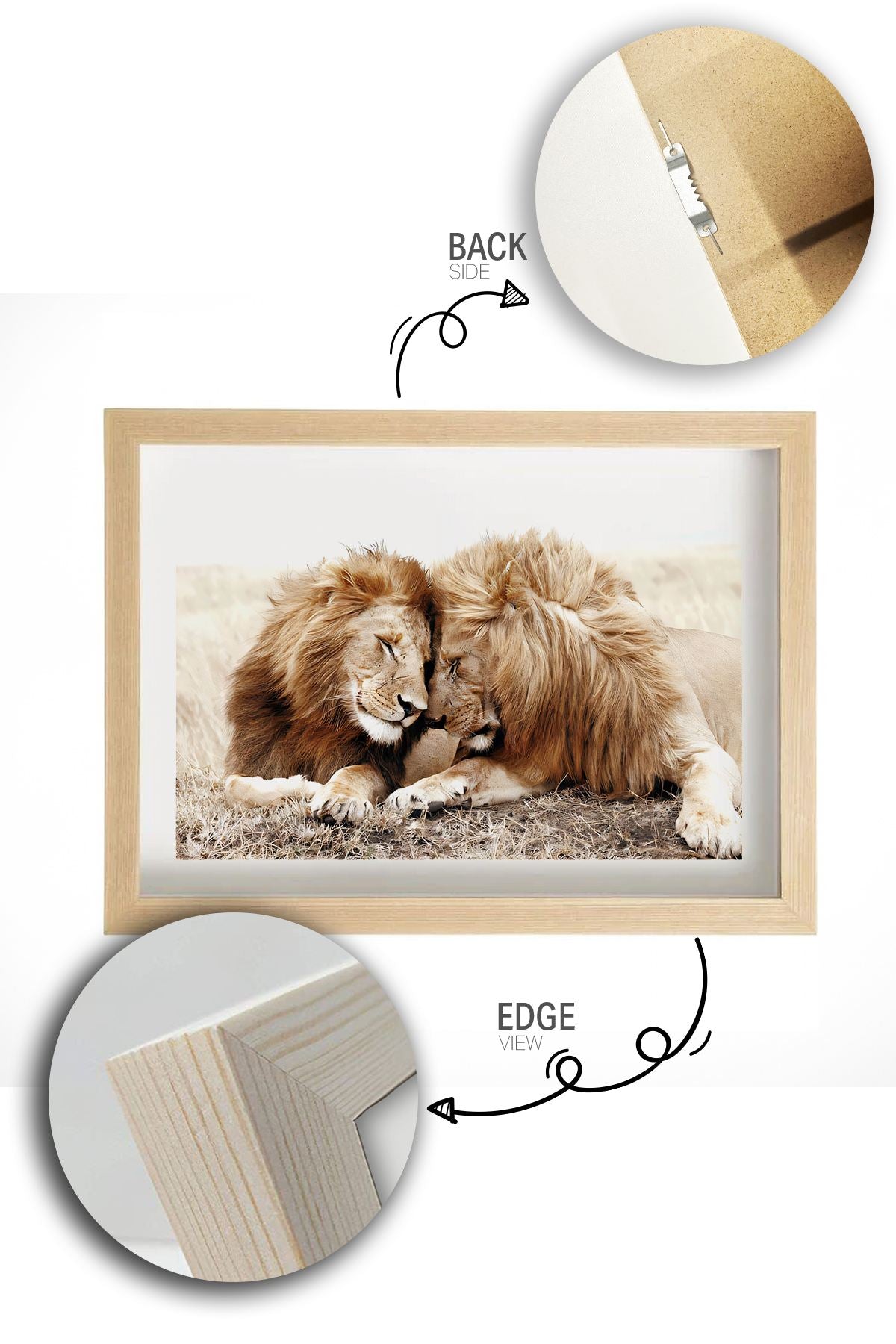 Quadro Decorativo Multicolor em Madeira Maciça - Arte Digital Emoldurada 33x48cm