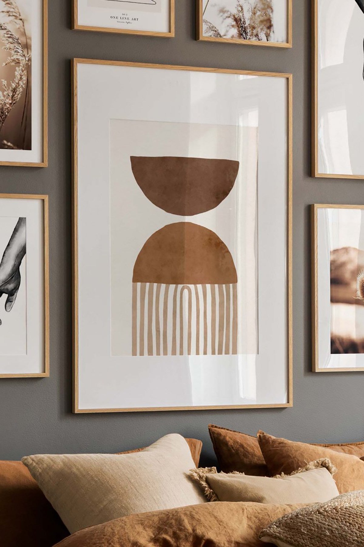 Quadro Decorativo Multicolor em Madeira Maciça - Arte Digital Emoldurada 33x48cm