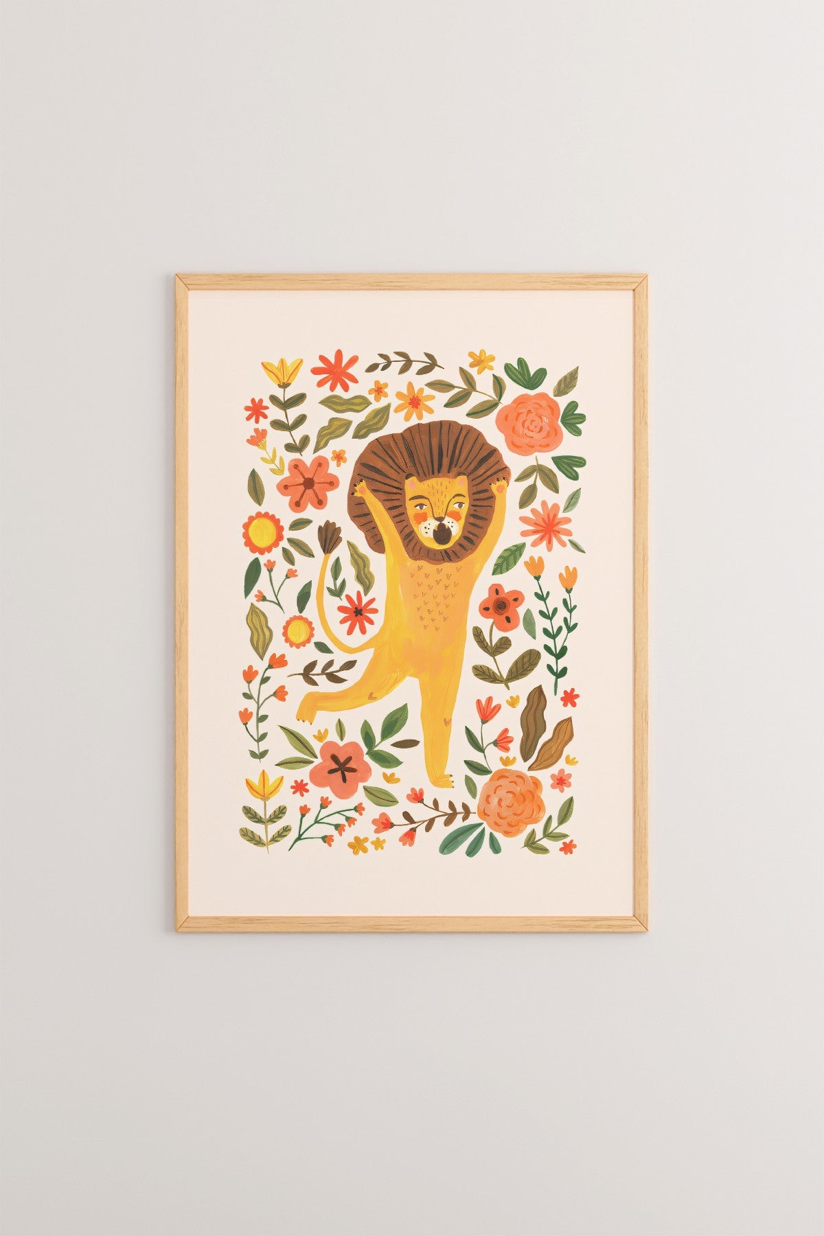 Quadro Decorativo Multicolor em Madeira Maciça - Arte Digital Emoldurada 33x48cm