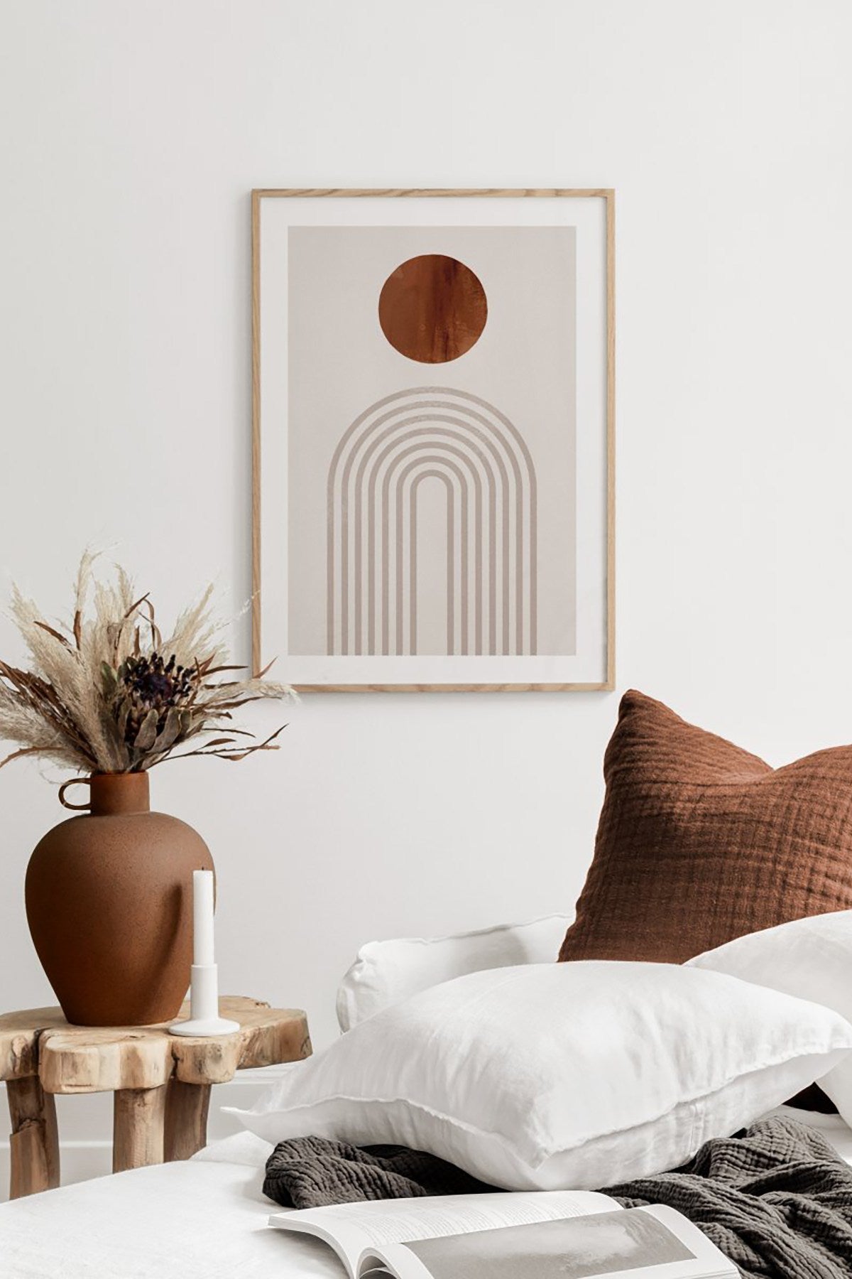 Quadro Decorativo Multicolor em Madeira Maciça - Arte Digital Emoldurada 33x48cm