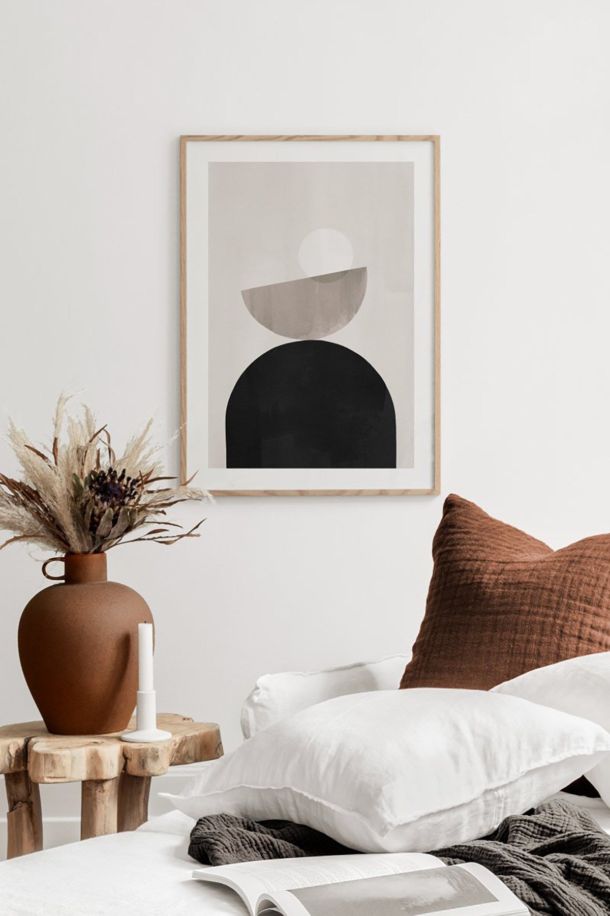 Quadro Decorativo Multicolor em Madeira Maciça - Arte Digital Emoldurada 33x48cm