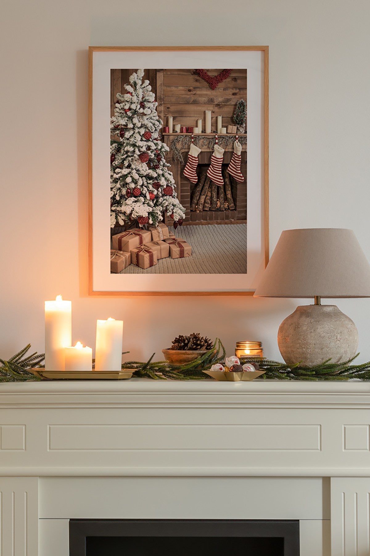 Quadro Decorativo com Moldura 100% Madeira Maciça (2 cm), Impressão Digital, 33 x 48 cm – Multicolor