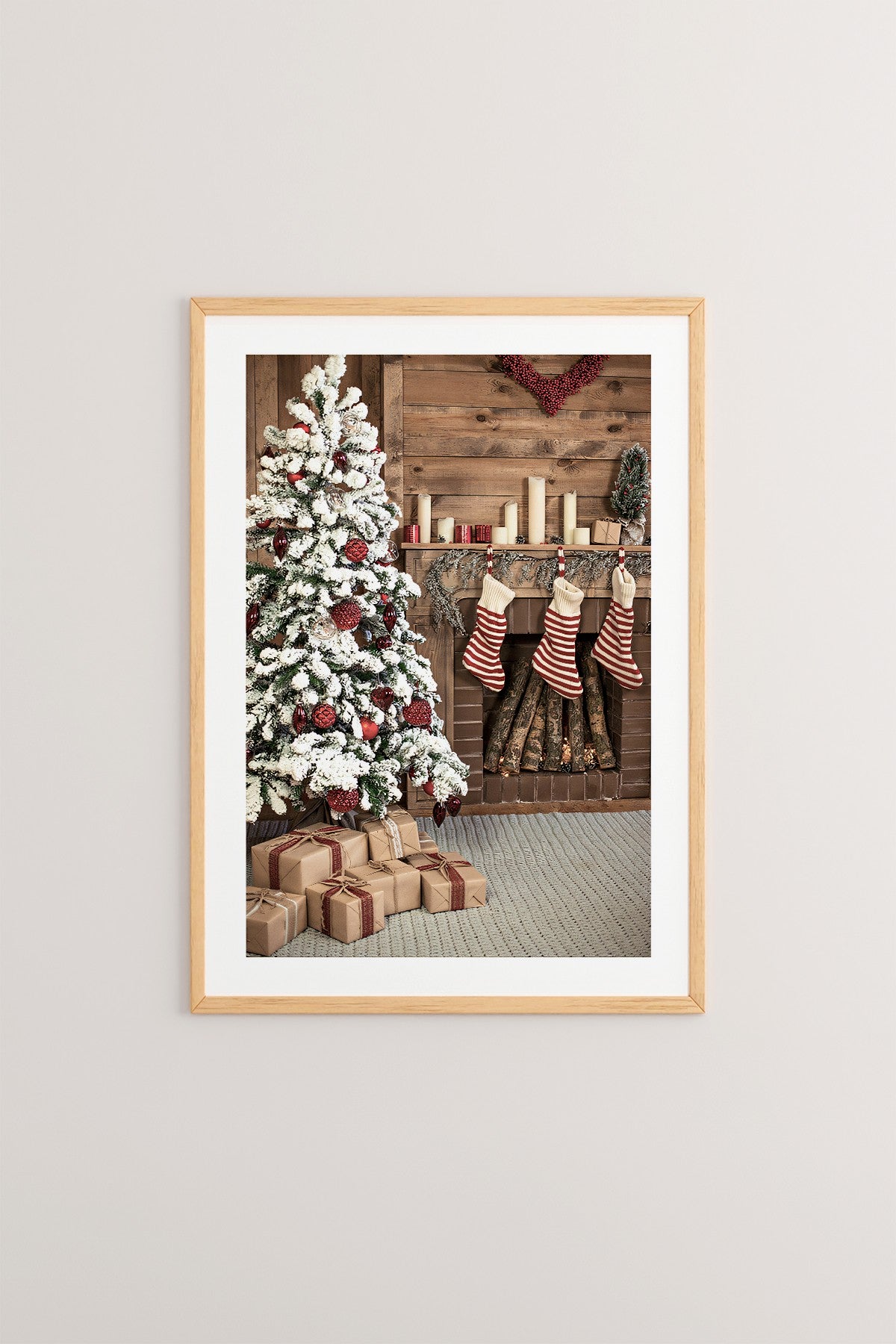 Quadro Decorativo com Moldura 100% Madeira Maciça (2 cm), Impressão Digital, 33 x 48 cm – Multicolor