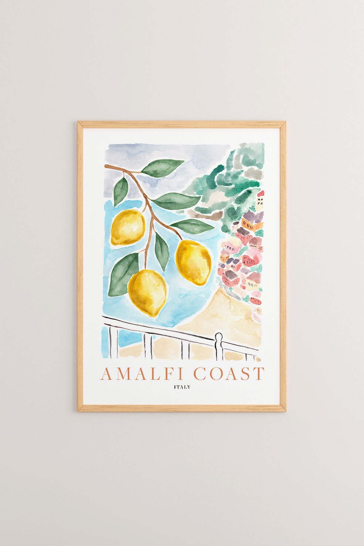 Quadro Decorativo Multicolor em Madeira Maciça - Arte Digital Emoldurada 33x48cm