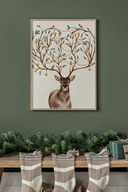 Quadro Decorativo Multicolor em Madeira Maciça - Arte Digital Emoldurada 33x48cm