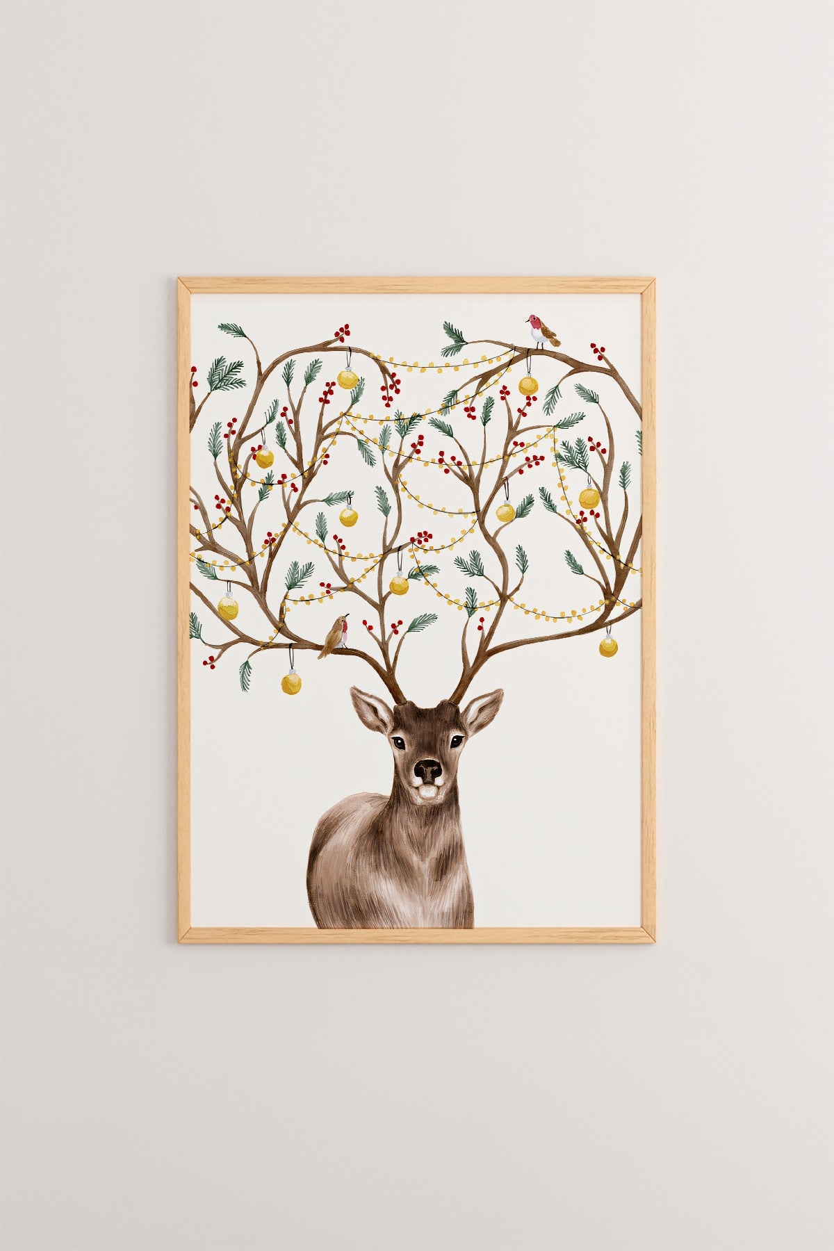 Quadro Decorativo Multicolor em Madeira Maciça - Arte Digital Emoldurada 33x48cm