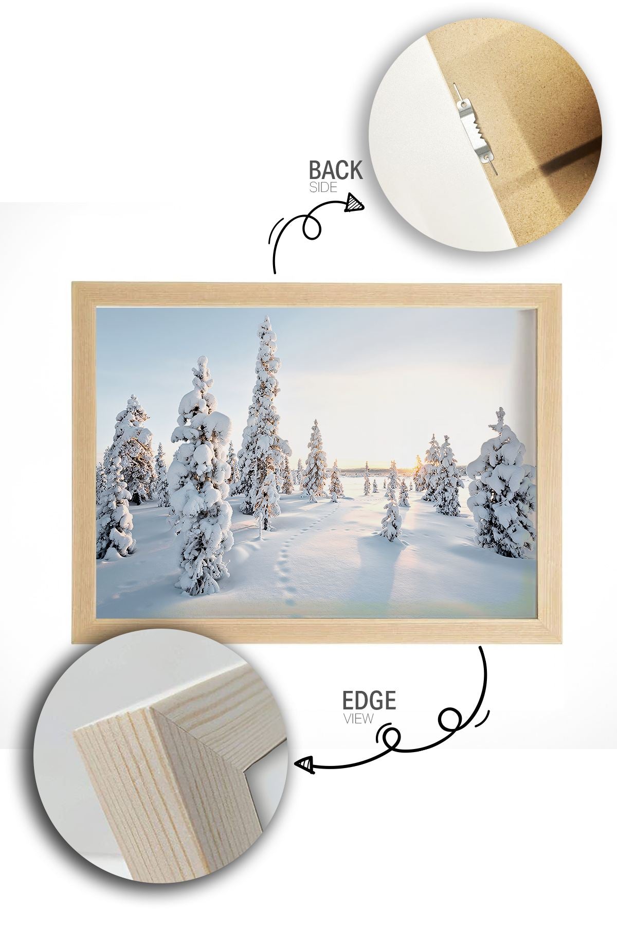 Quadro Decorativo Multicolor em Madeira Maciça - Impressão Digital 33x48cm com Moldura de 2cm