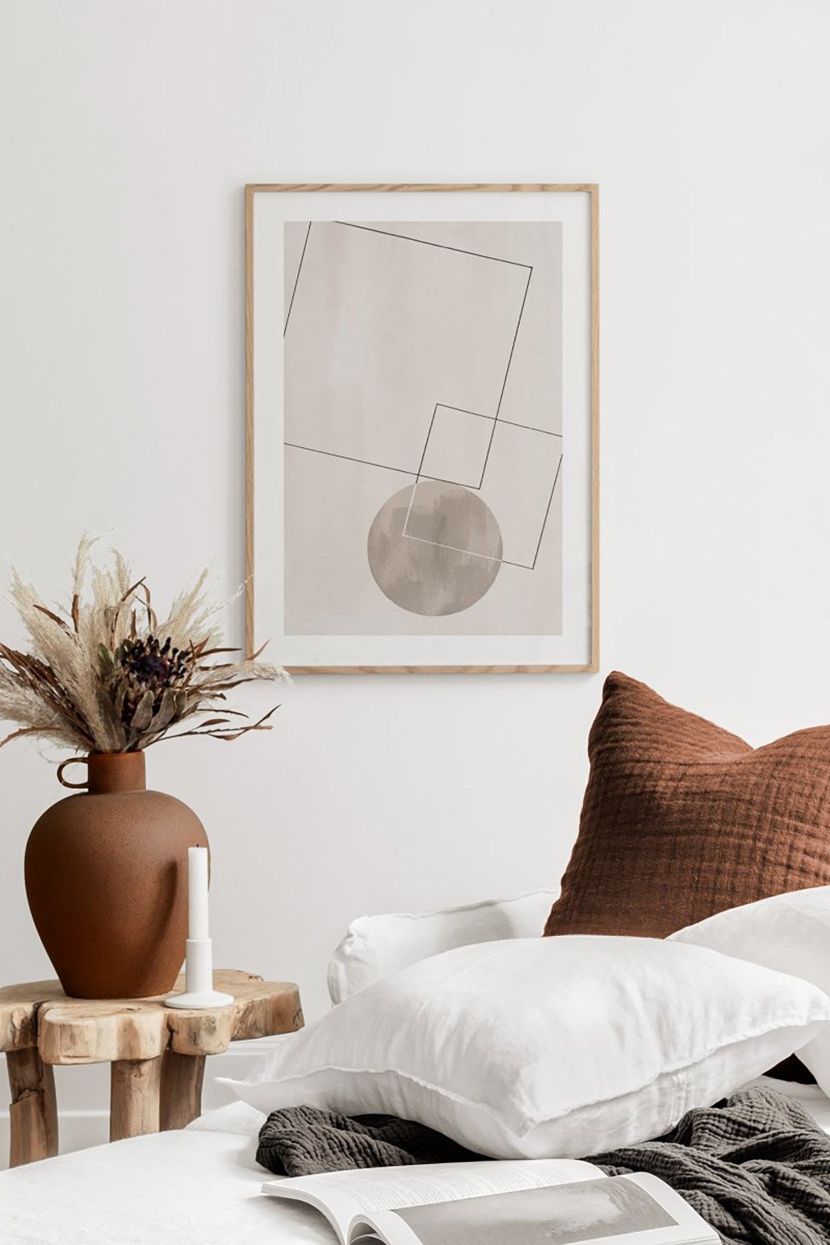 Quadro Decorativo Multicolor em Madeira Maciça - Impressão Digital 33x48cm com Moldura de 2cm