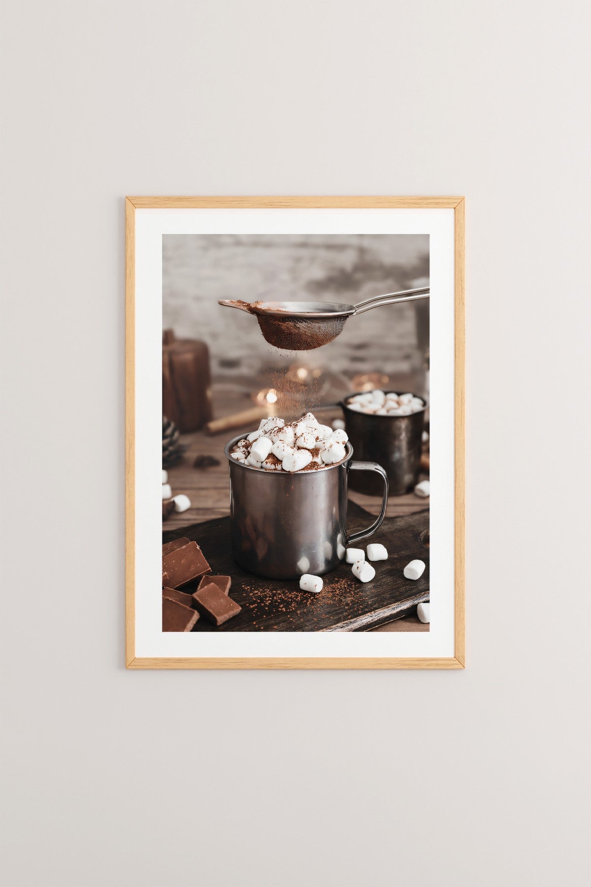 Quadro Decorativo Multicolor em Madeira Maciça - Impressão Digital 33x48cm com Moldura de 2cm