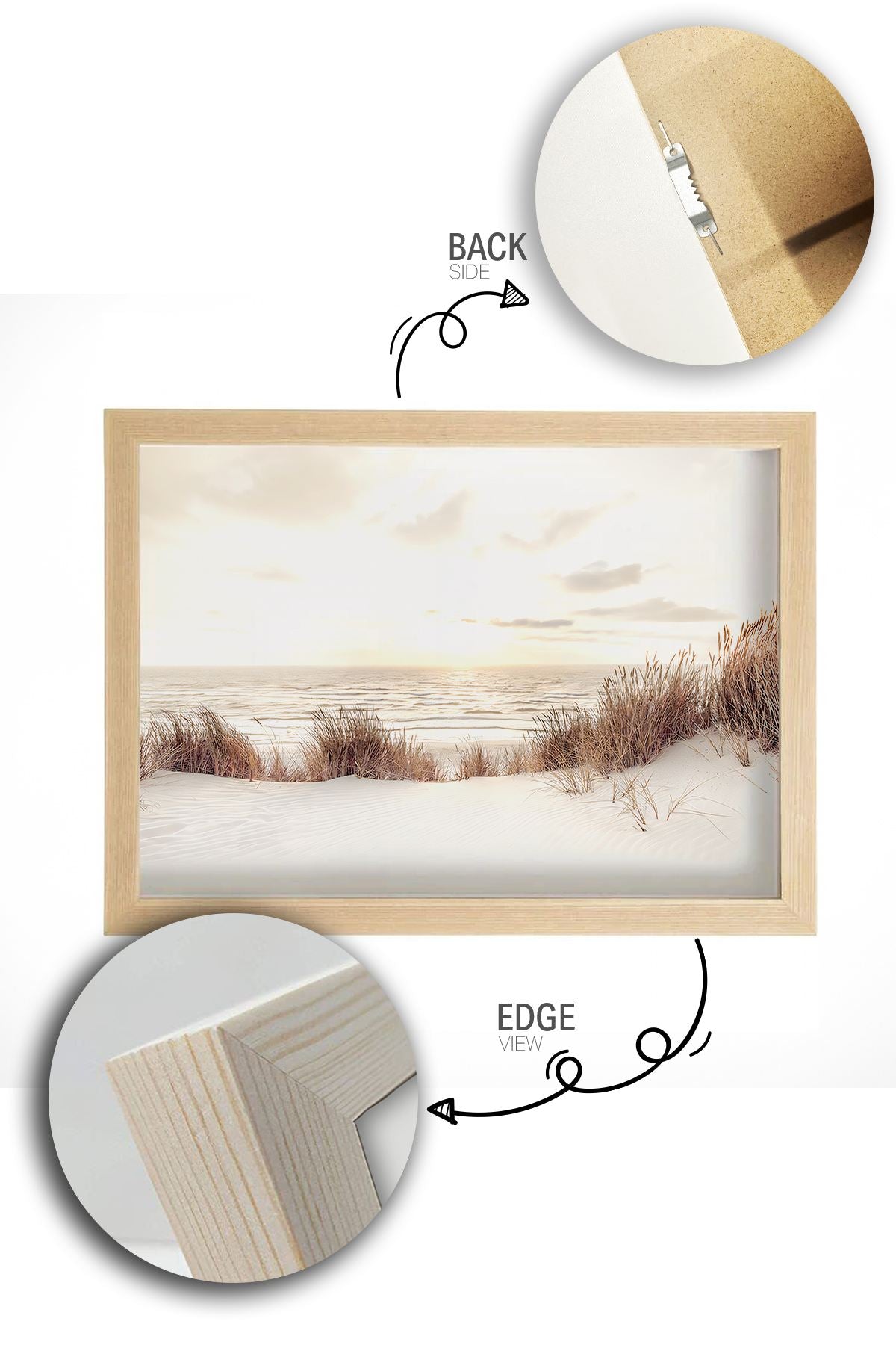 Quadro Decorativo Multicolor em Madeira Maciça - Impressão Digital 33x48cm com Moldura de 2cm