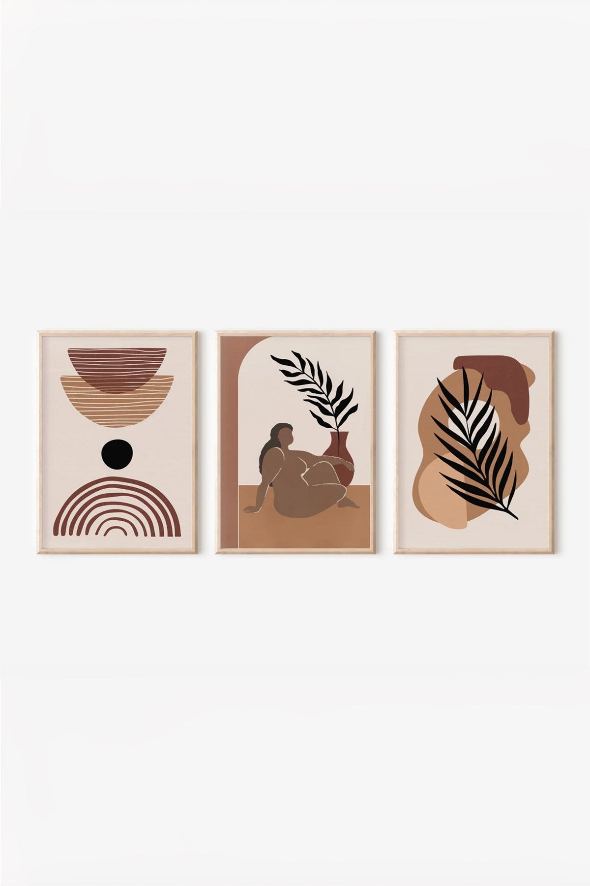 3Dartsohoset36 Conjunto de Quadros Decorativos com Moldura (3 Peças) 33 x 48 cm cada – Madeira Maciça, Impressão Digital – Multicolor