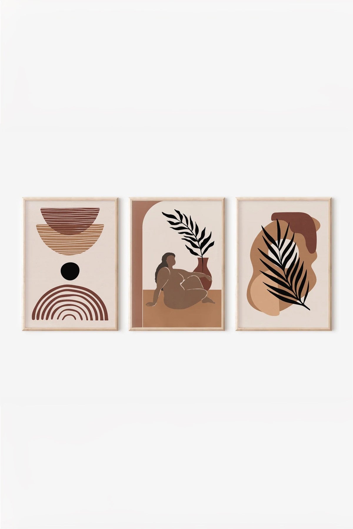 3Dartsohoset36 Conjunto de Quadros Decorativos com Moldura (3 Peças) 33 x 48 cm cada – Madeira Maciça, Impressão Digital – Multicolor