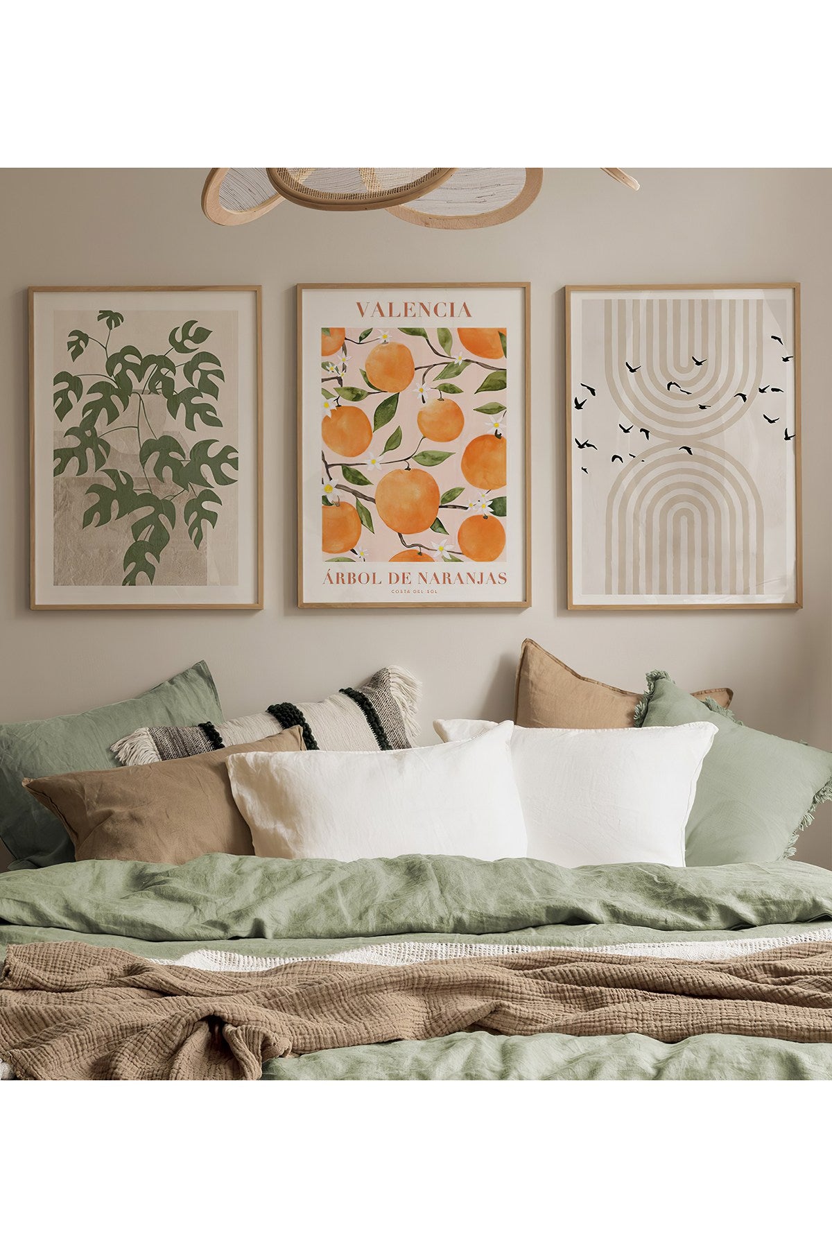**Conjunto de 3 Quadros Decorativos Multicolor em Madeira Maciça - Arte Moderna para Transformar a Sua Casa**