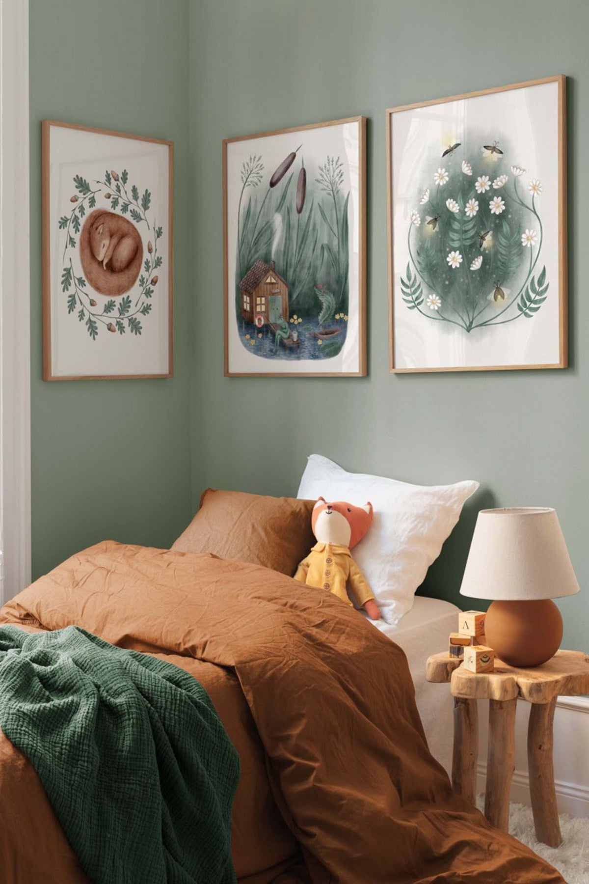 **Conjunto de 3 Quadros Decorativos Multicolor com Moldura de Madeira Maciça - Arte Moderna para Transformar a Sua Casa**