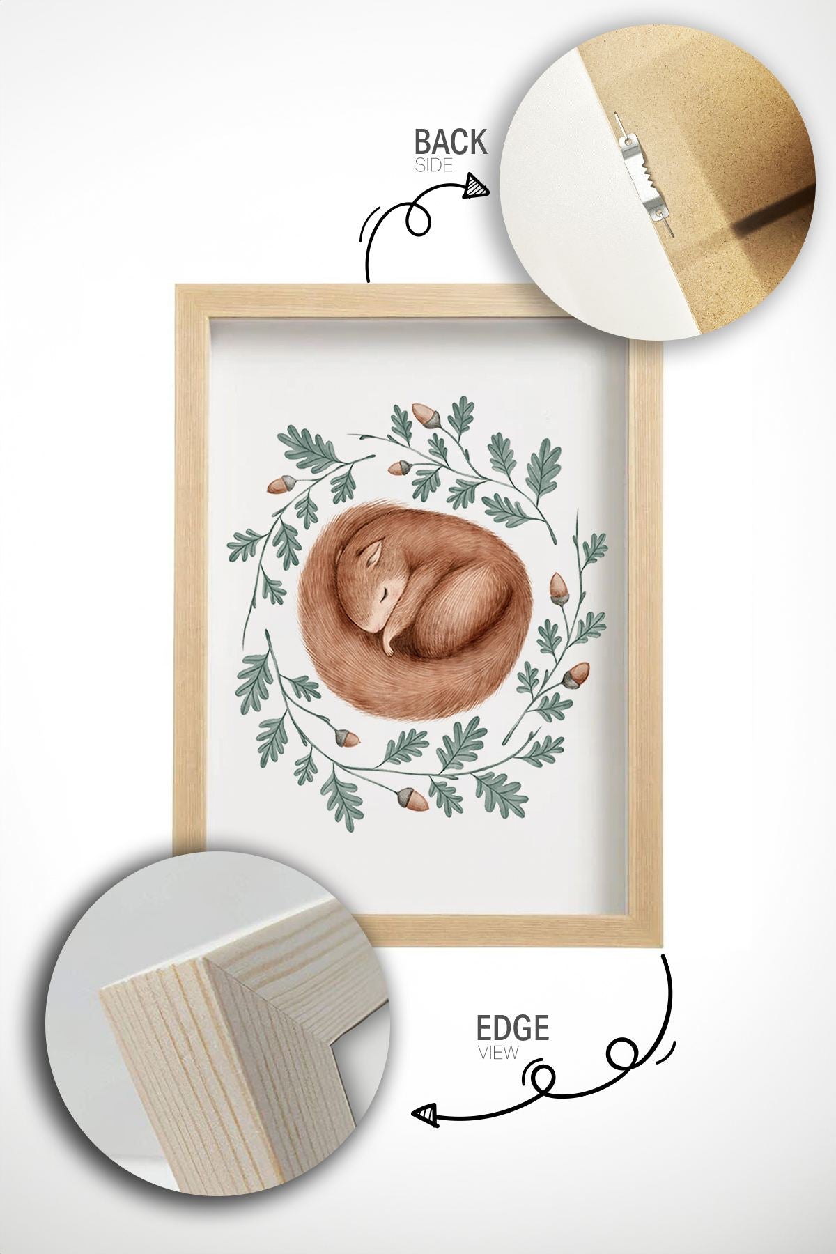 **Conjunto de 3 Quadros Decorativos Multicolor com Moldura de Madeira Maciça - Arte Moderna para Transformar a Sua Casa**