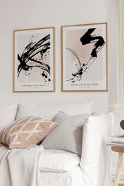 Conjunto de 2 Quadros Decorativos Multicolor com Moldura de Madeira Maciça - 33x48cm