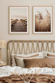 Conjunto de 2 Quadros Decorativos Multicolor com Moldura de Madeira Maciça - 33x48cm