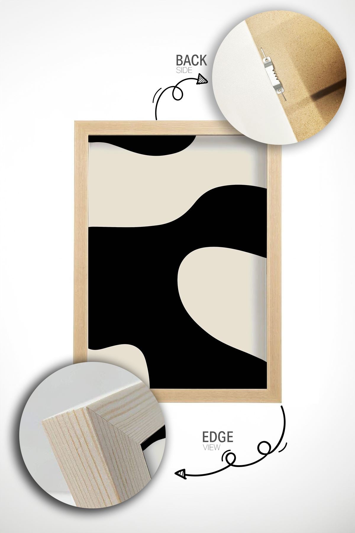 Quadro Decorativo Multicolor em Madeira Maciça - Conjunto 3 Peças 33x48cm com Impressão Digital