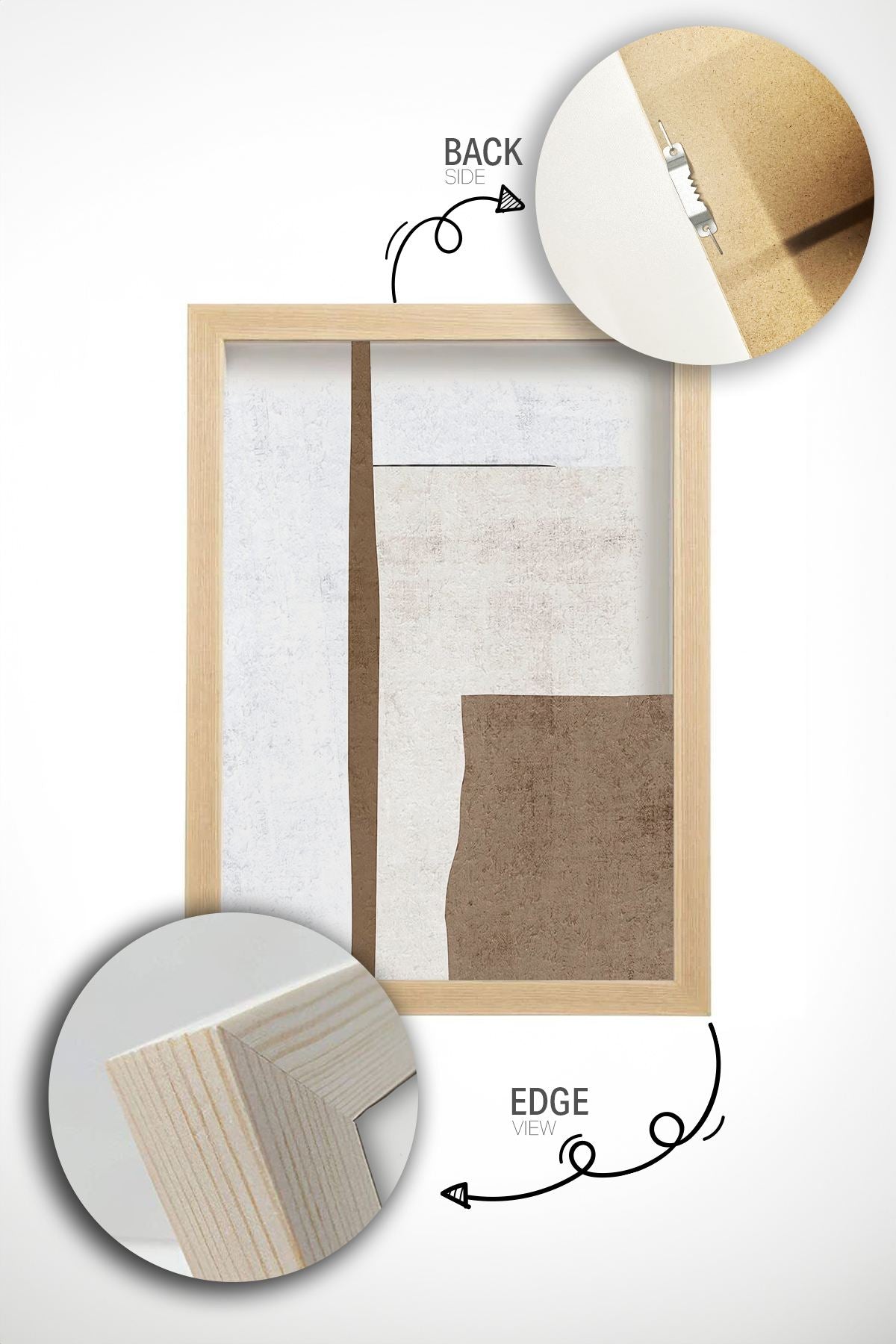 Conjunto de 3 Quadros Decorativos Multicolor em Madeira Maciça - 33x48cm - Impressão Digital de Alta Qualidade