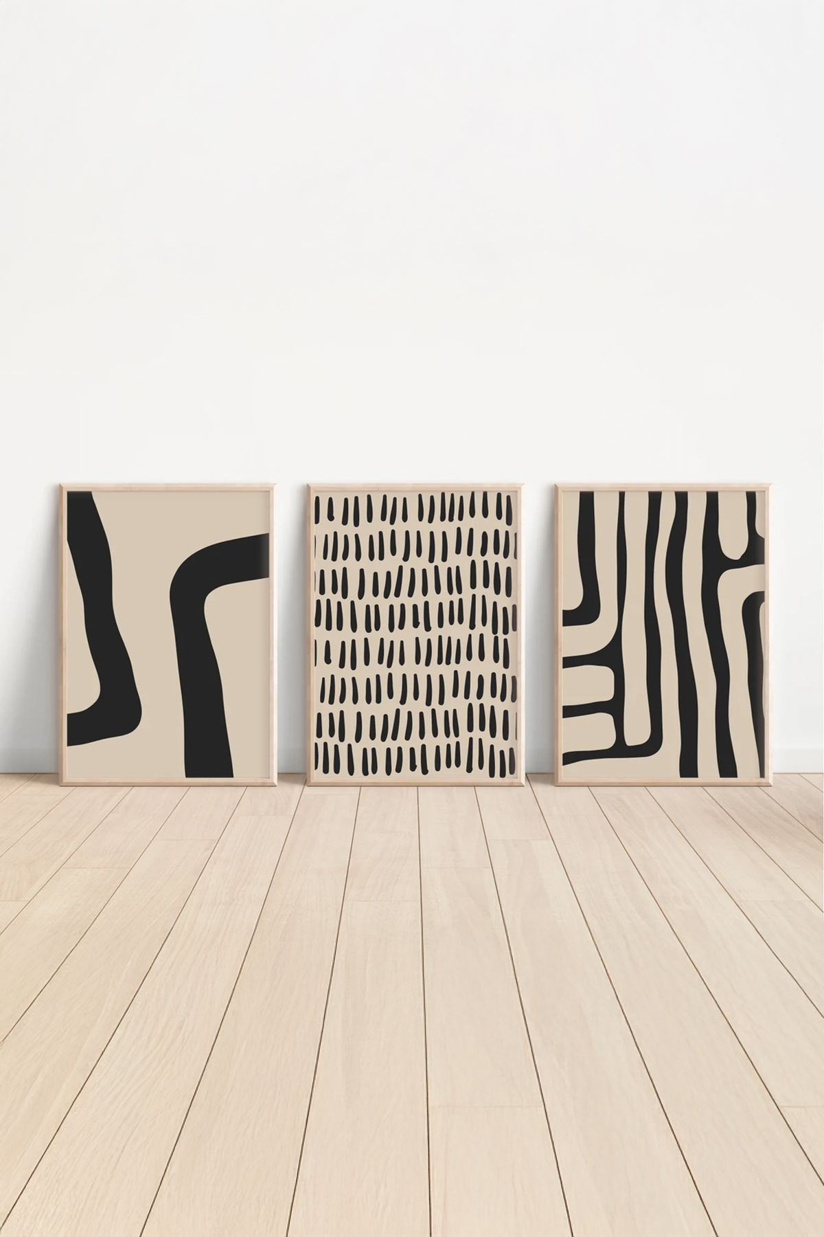 Quadro Decorativo Multicolor em Madeira Maciça - Conjunto 3 Peças 33x48cm com Impressão Digital